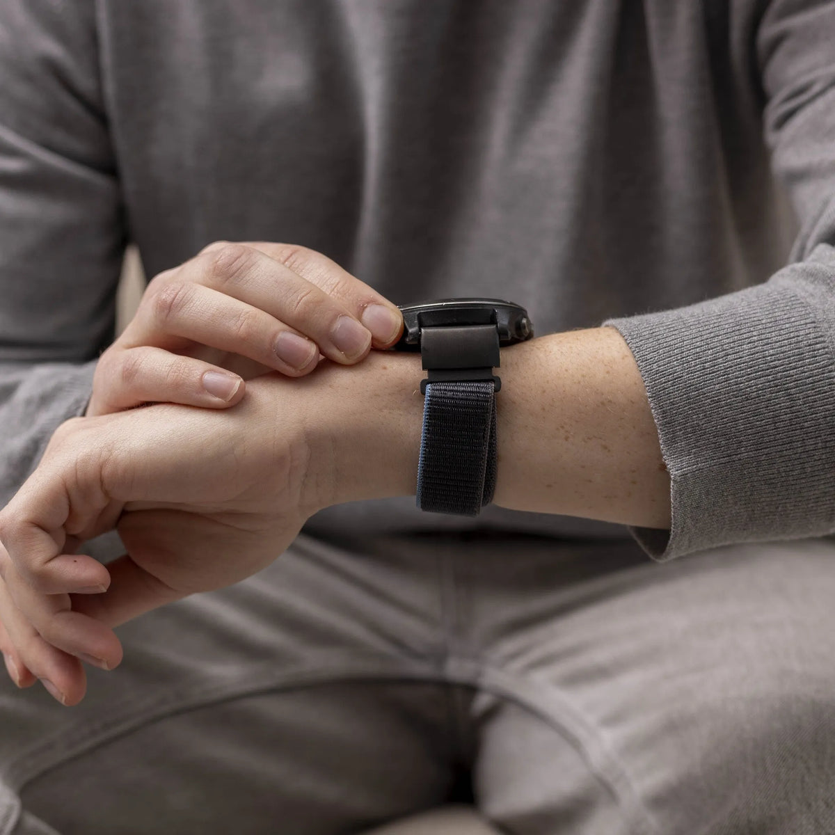 Nylon Strap, charcoal, lifestyle photo