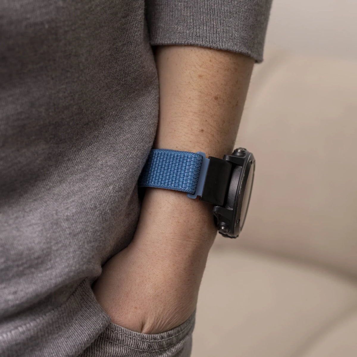 Nylon Strap, light blue, lifestyle photo