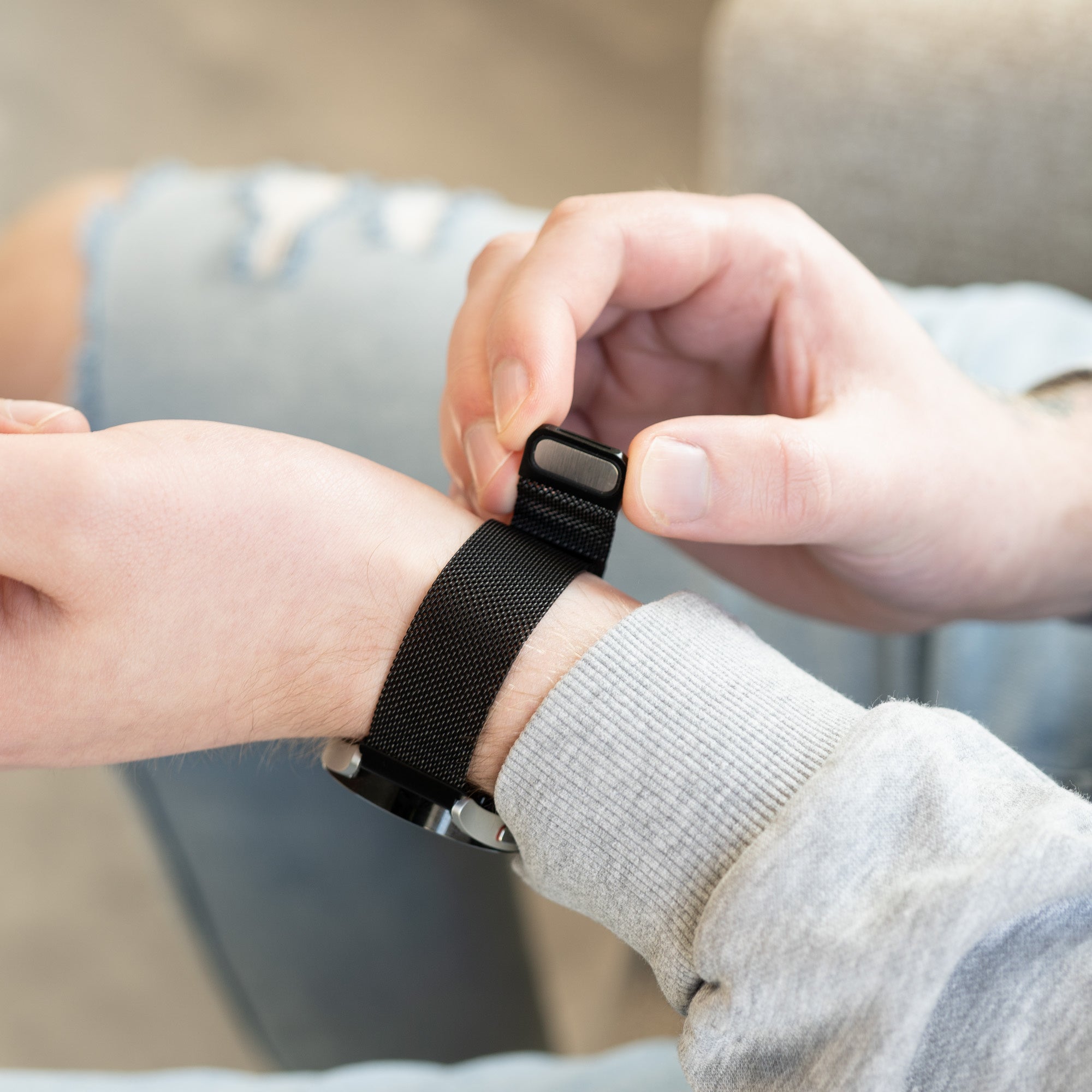 Watch Strap 18mm Milanese - Quick Release (Black)