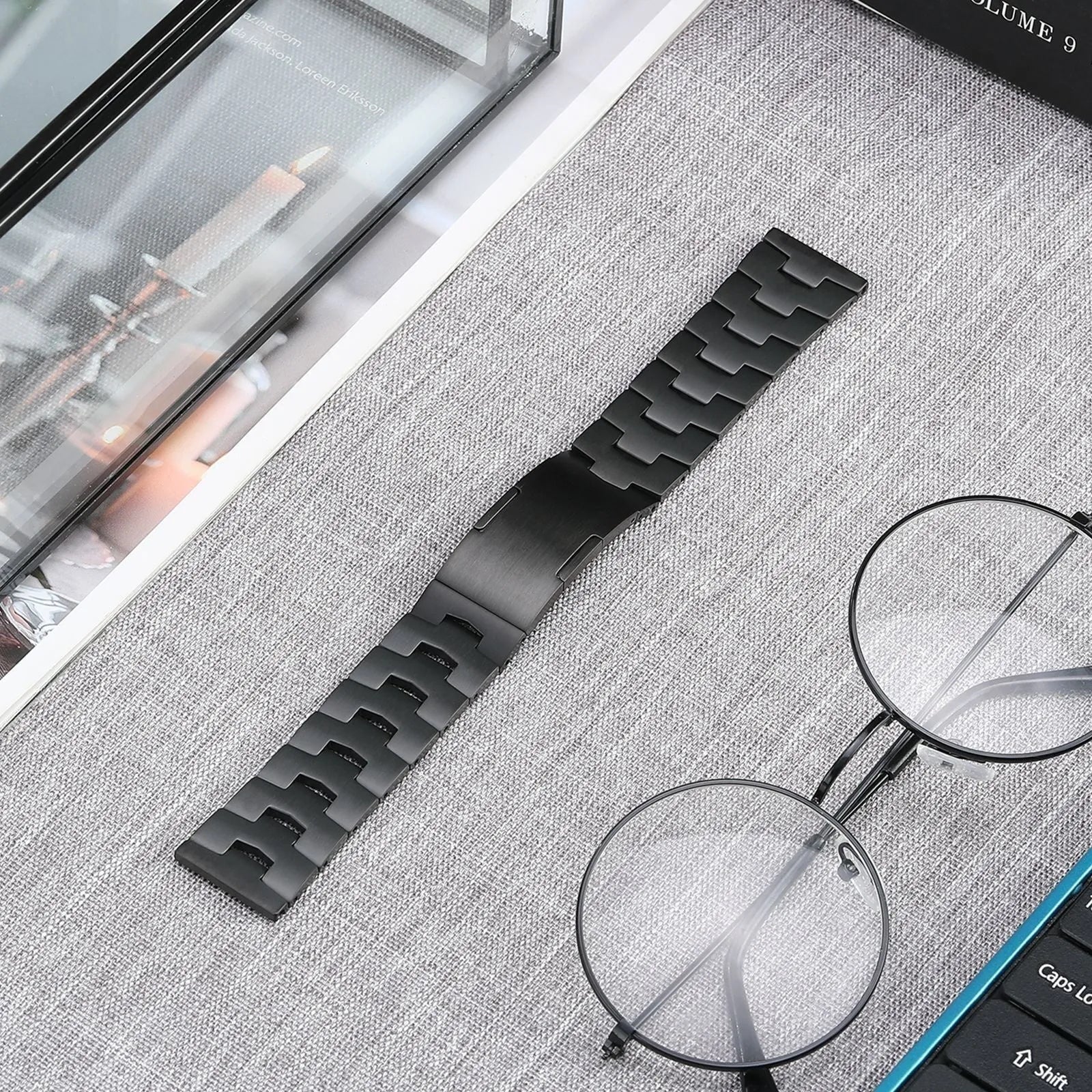 Amazfit Bip 5 Titanium Grain Strap (Flat Buckle) (Black)