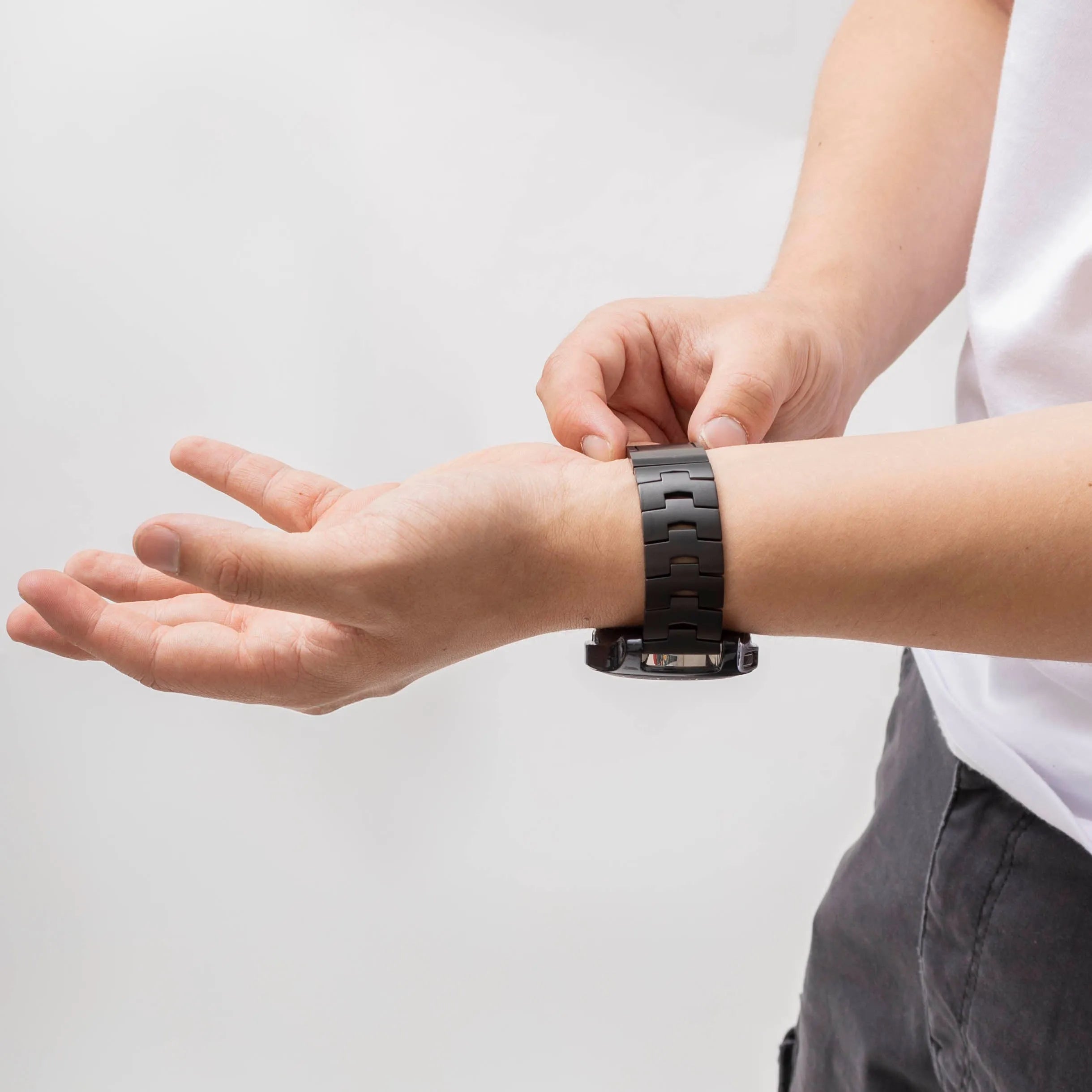 Oppo Watch X2 Titanium Grain Strap (Flat Closure) (Black)