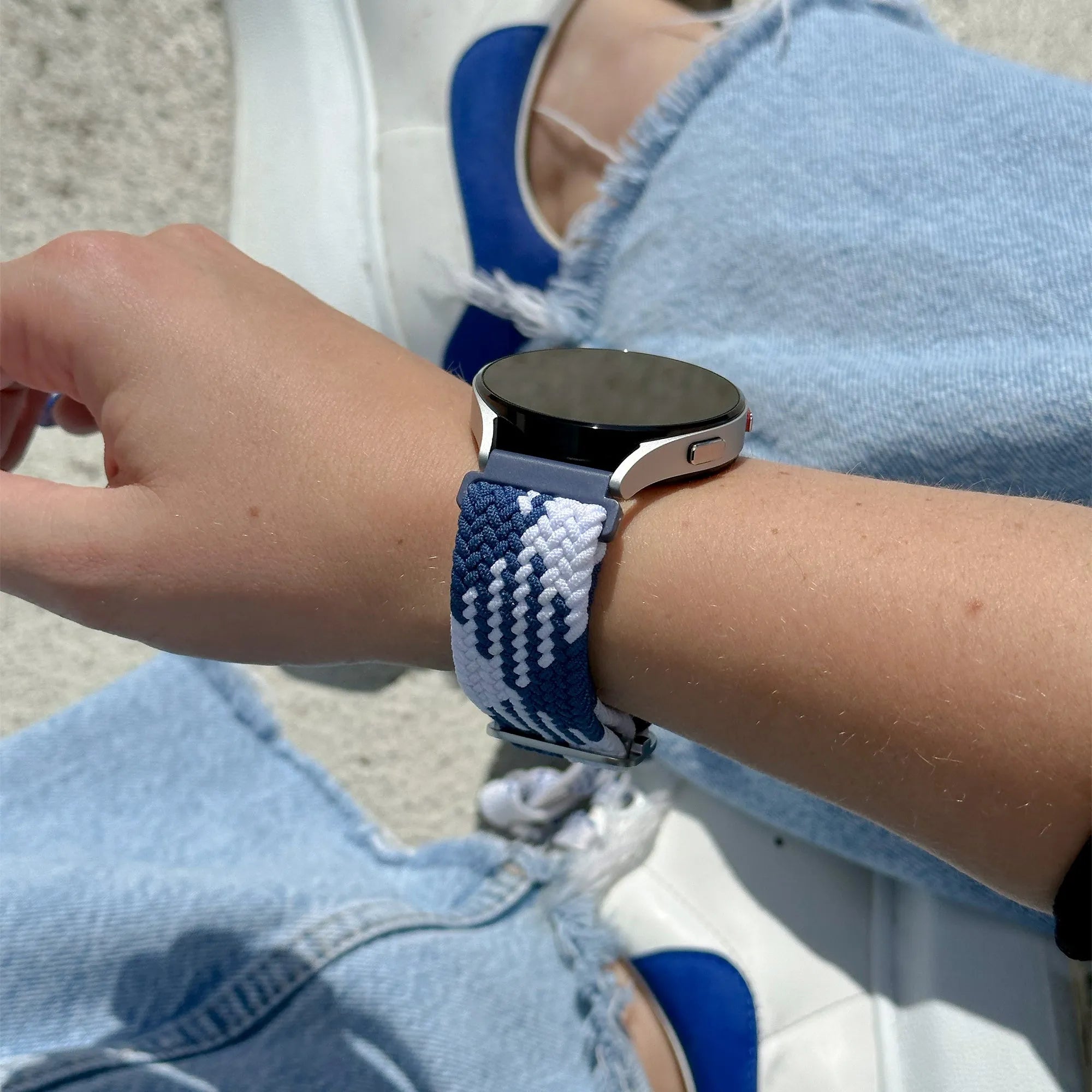 Coros Apex 42mm Adjustable Braided Strap (Blue/White)