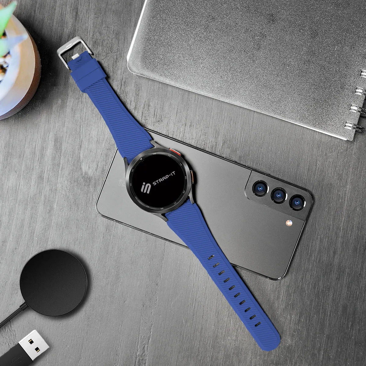 Gard Pro Health Smartwatch 2 Twill Silicone Strap (Blue)