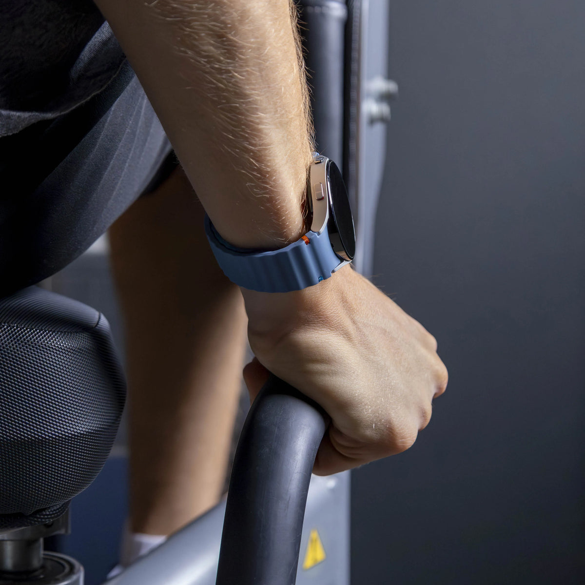Wave Silicone Strap, grey-blue, lifestyle photo