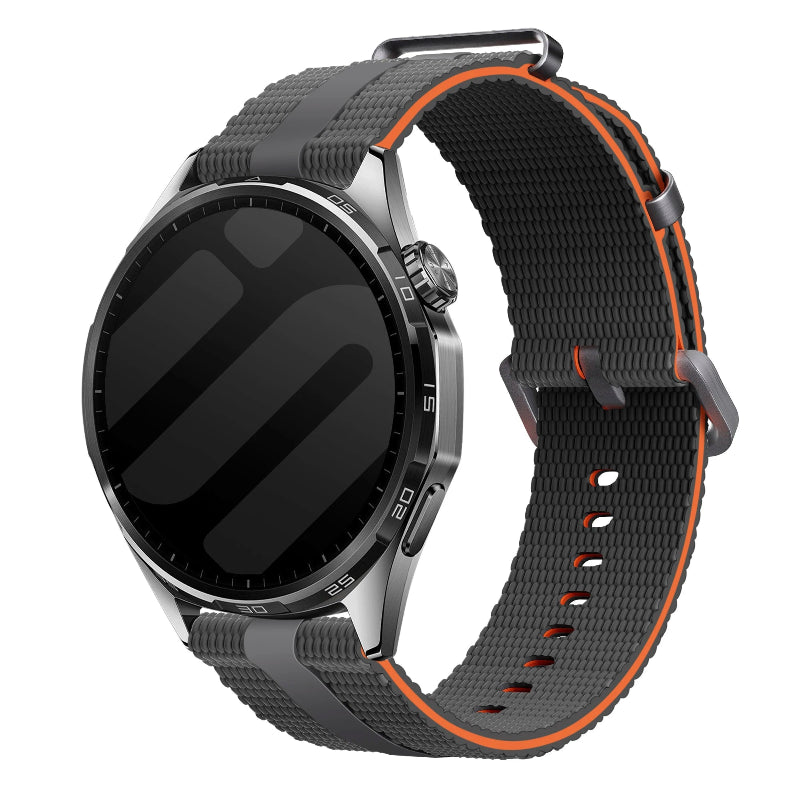 Coros Pace 2 Silicone Active Strap (Dark Grey/Orange)