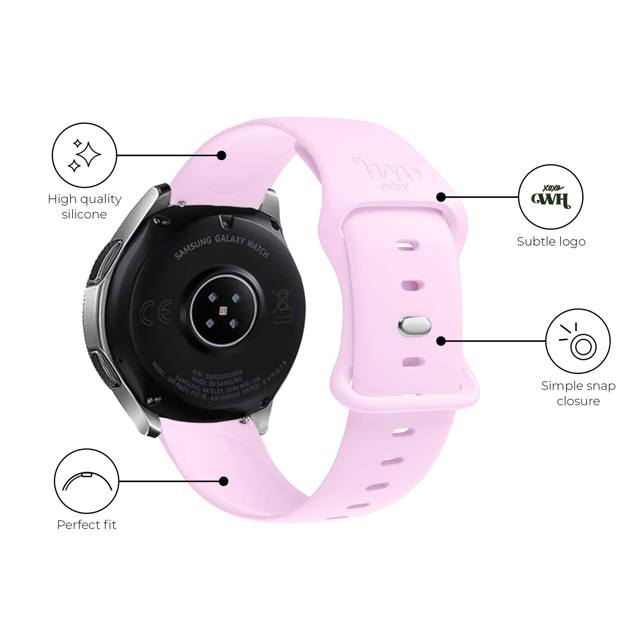 xoxo Wildhearts Samsung Galaxy Watch 7 - 40mm Silicone Strap (Bright Pink)