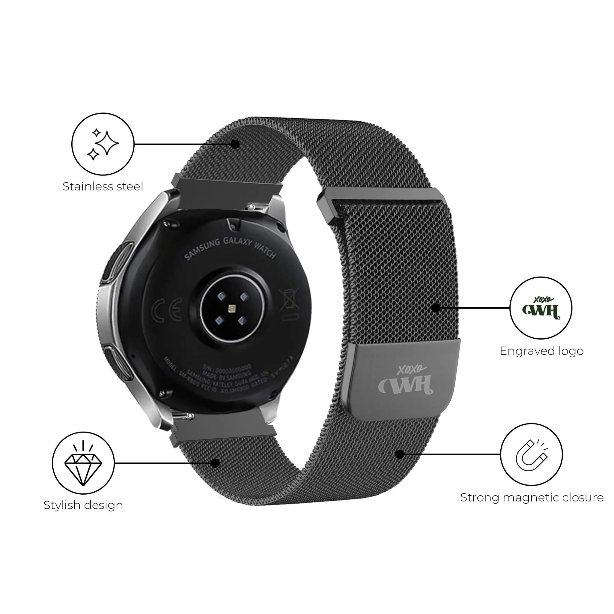 xoxo Wildhearts Polar Vantage M Milanese Strap (Black)