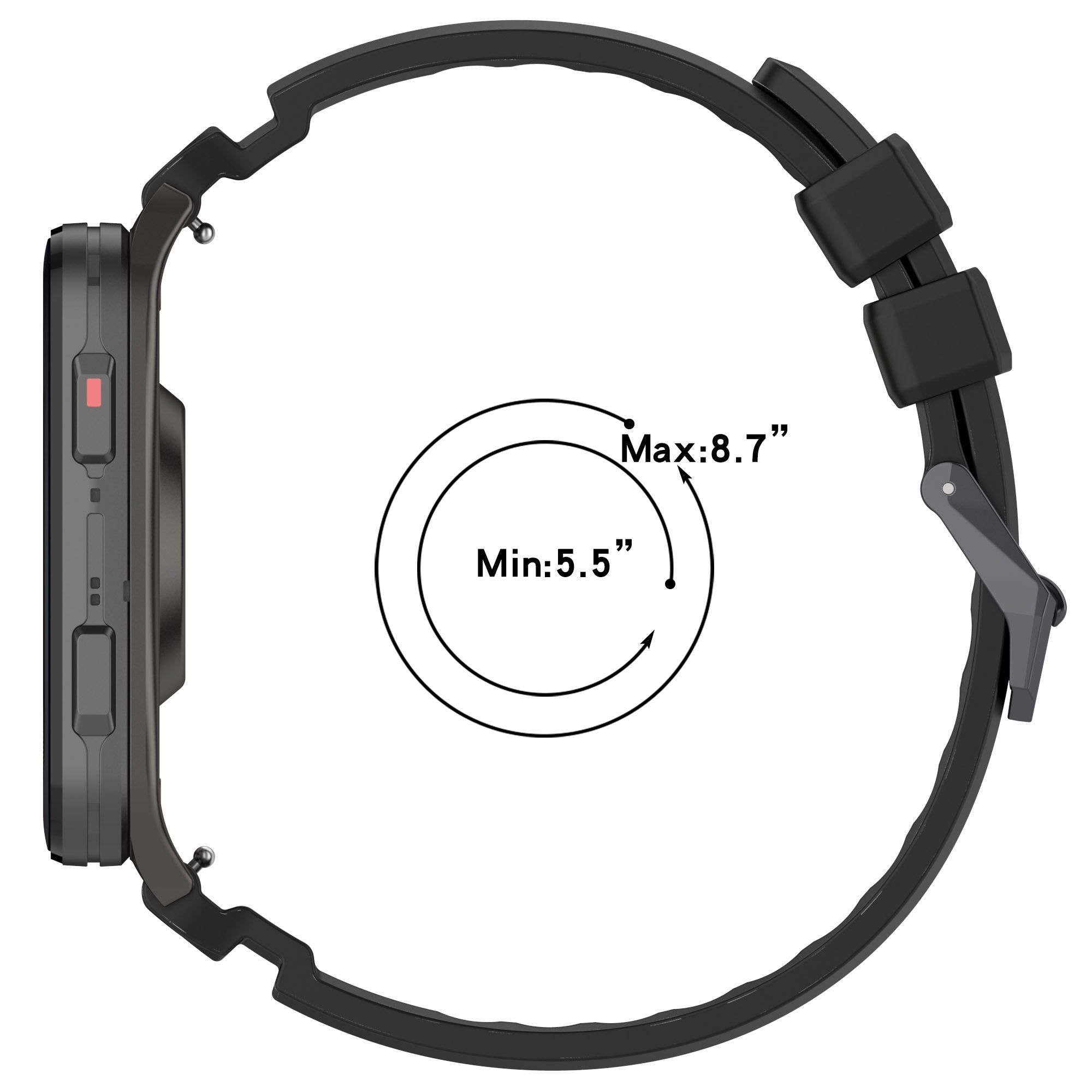 Coros Apex 4 - 46mm Silicone Strap (Black)