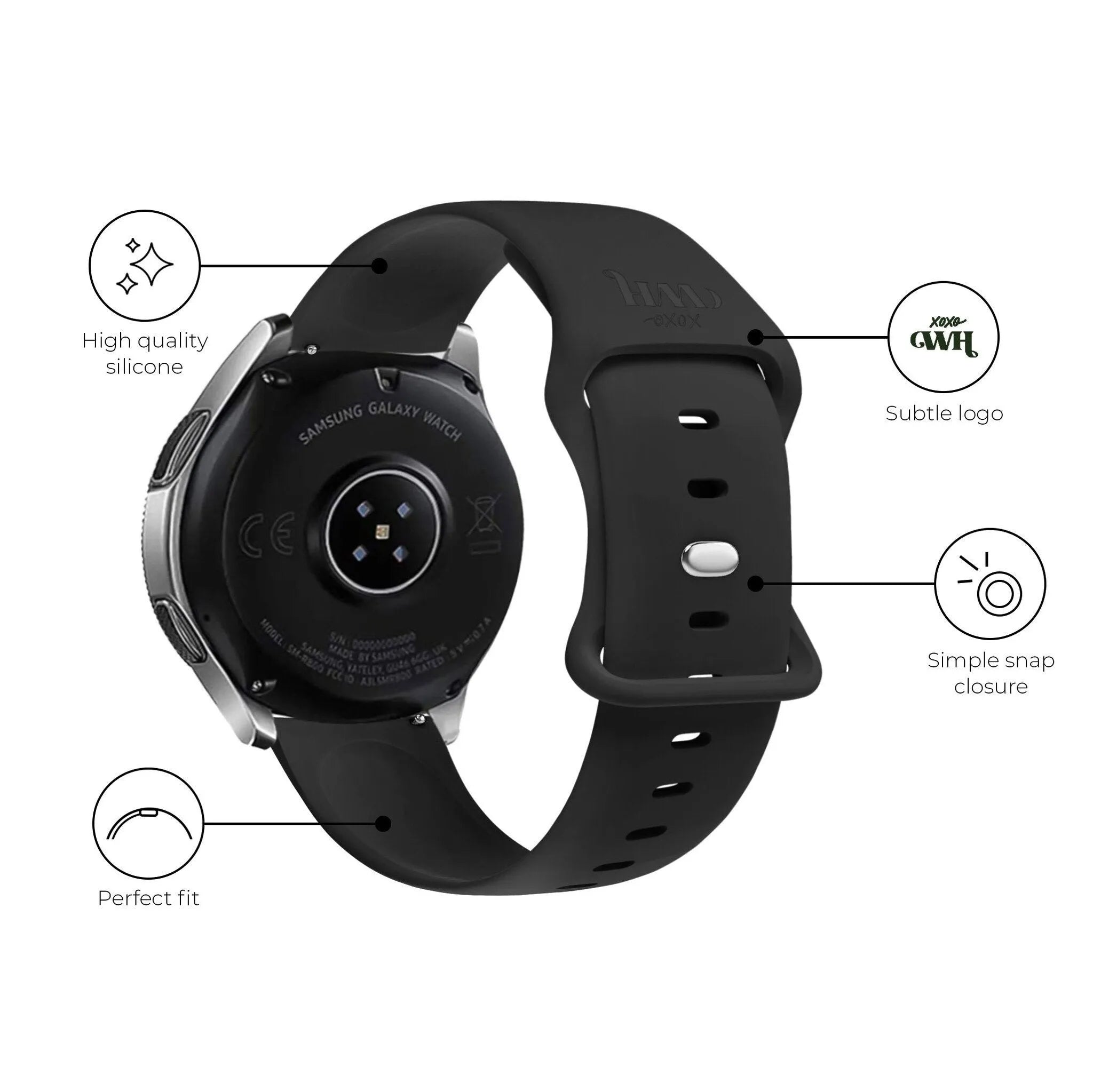xoxo Wildhearts Polar Vantage M Silicone Strap (Black)