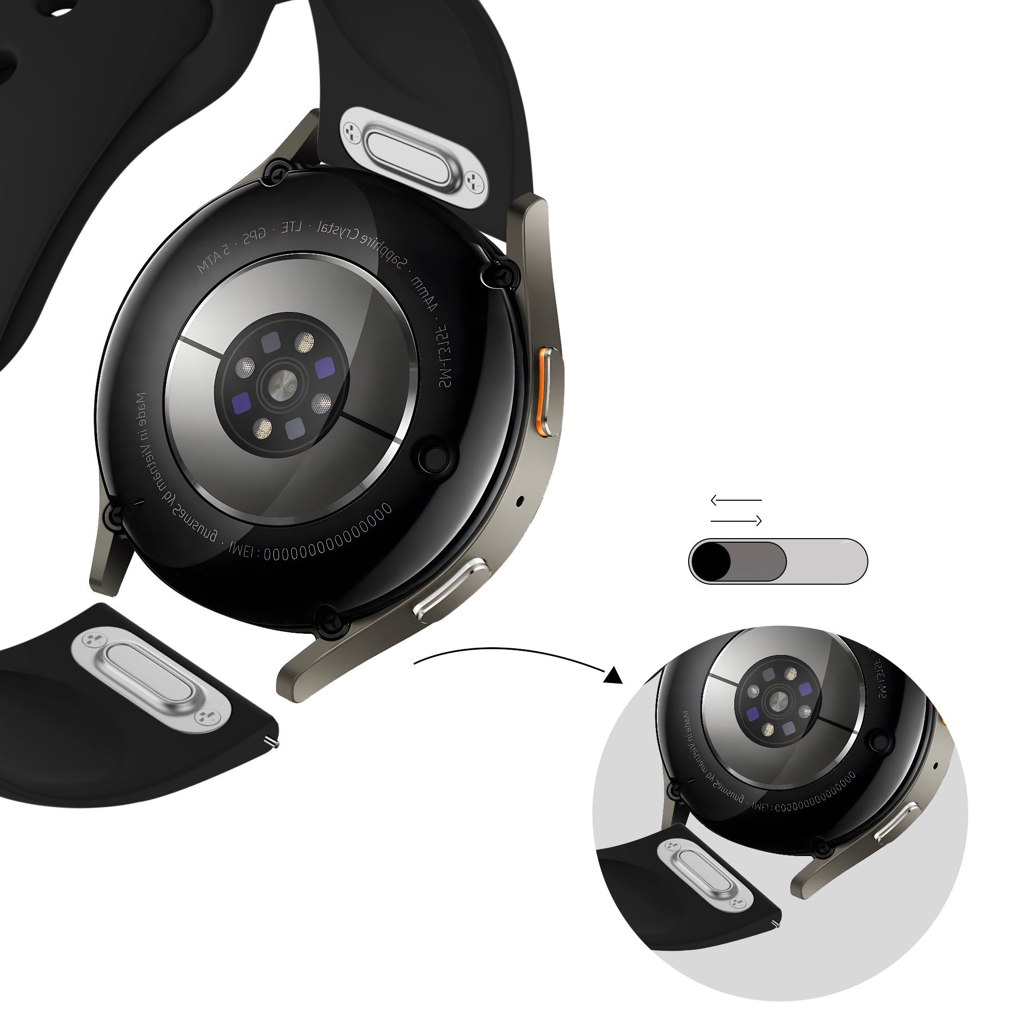 Bandz Huawei Watch GT 5 Pro - 42mm Sport Strap 'Easy Fit' (Black)