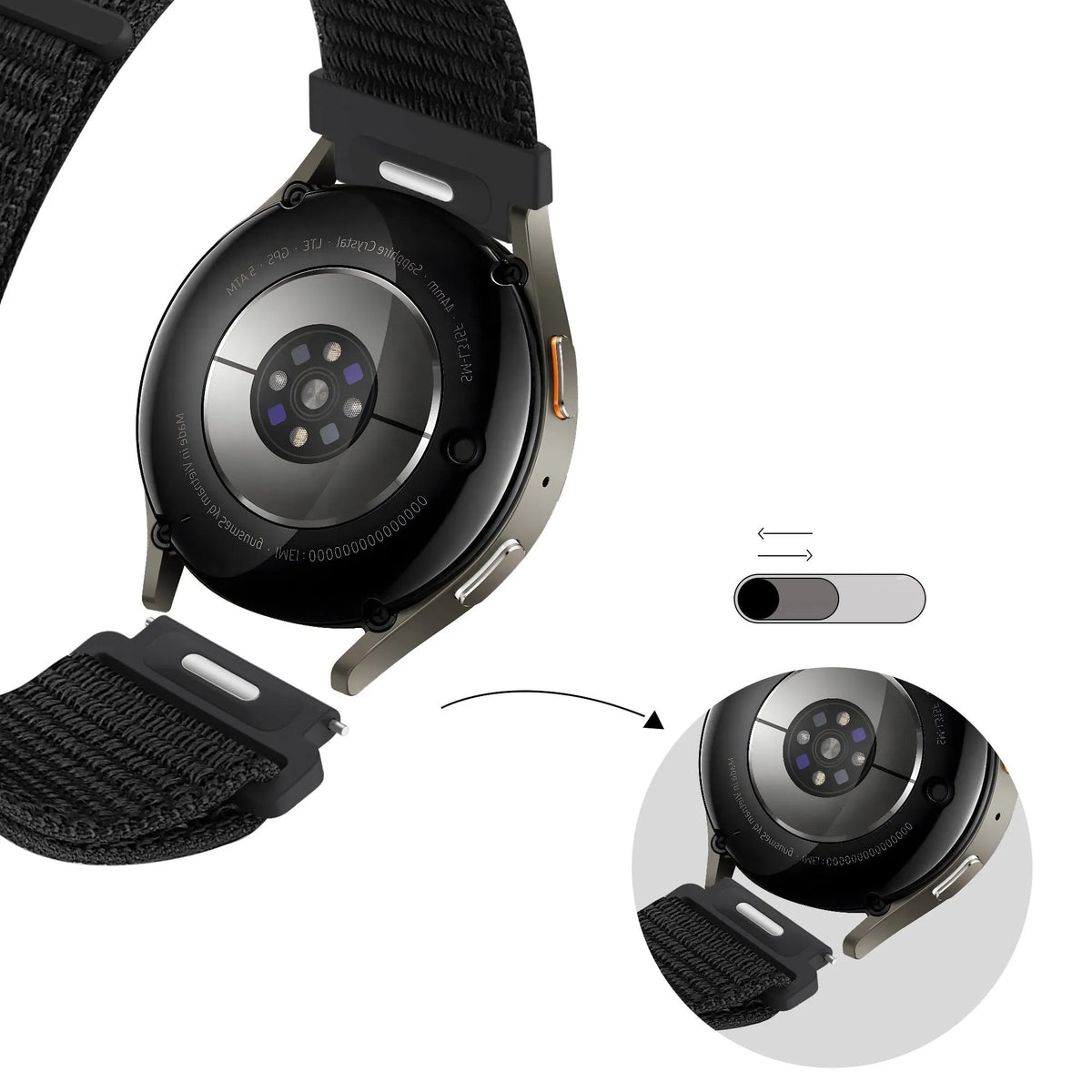 Bandz Xiaomi Watch S4 - 41mm Nylon Strap 'Easy fit' (Black)