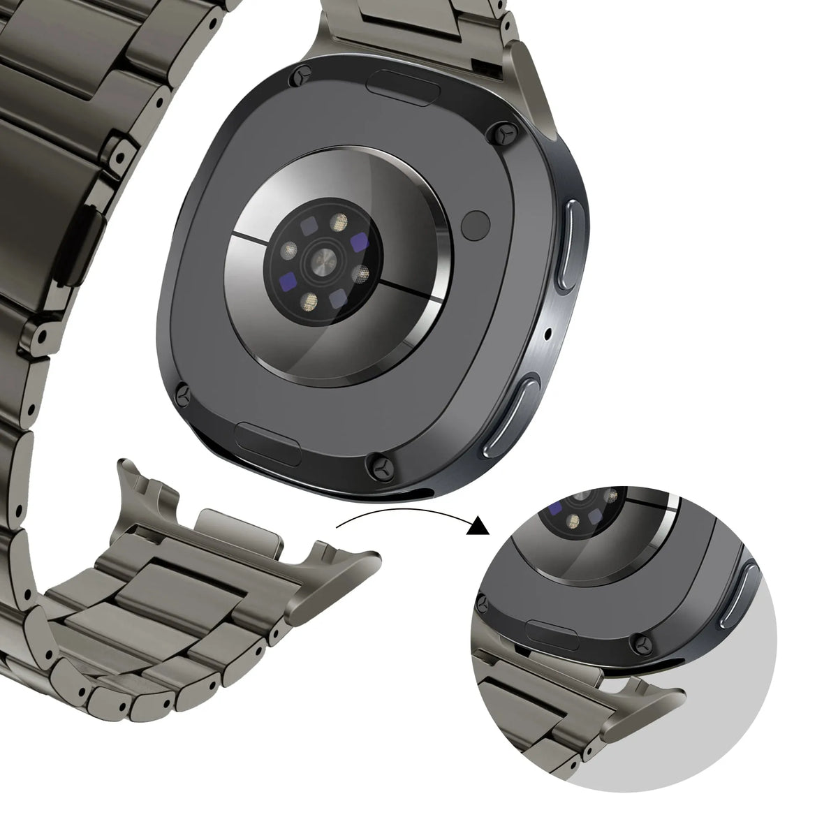 Bandz Samsung Galaxy Watch 8 Classic Steel Strap 'Classic' (Graphite)