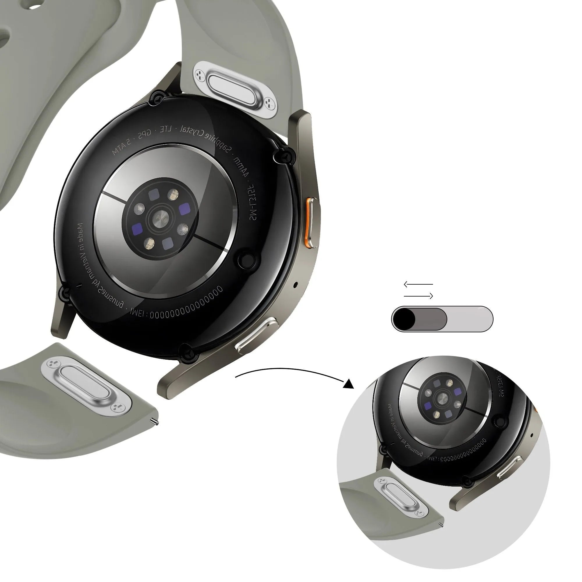 Bandz Amazfit Bip 6 Sport Strap 'Easy Fit' (Light Grey)