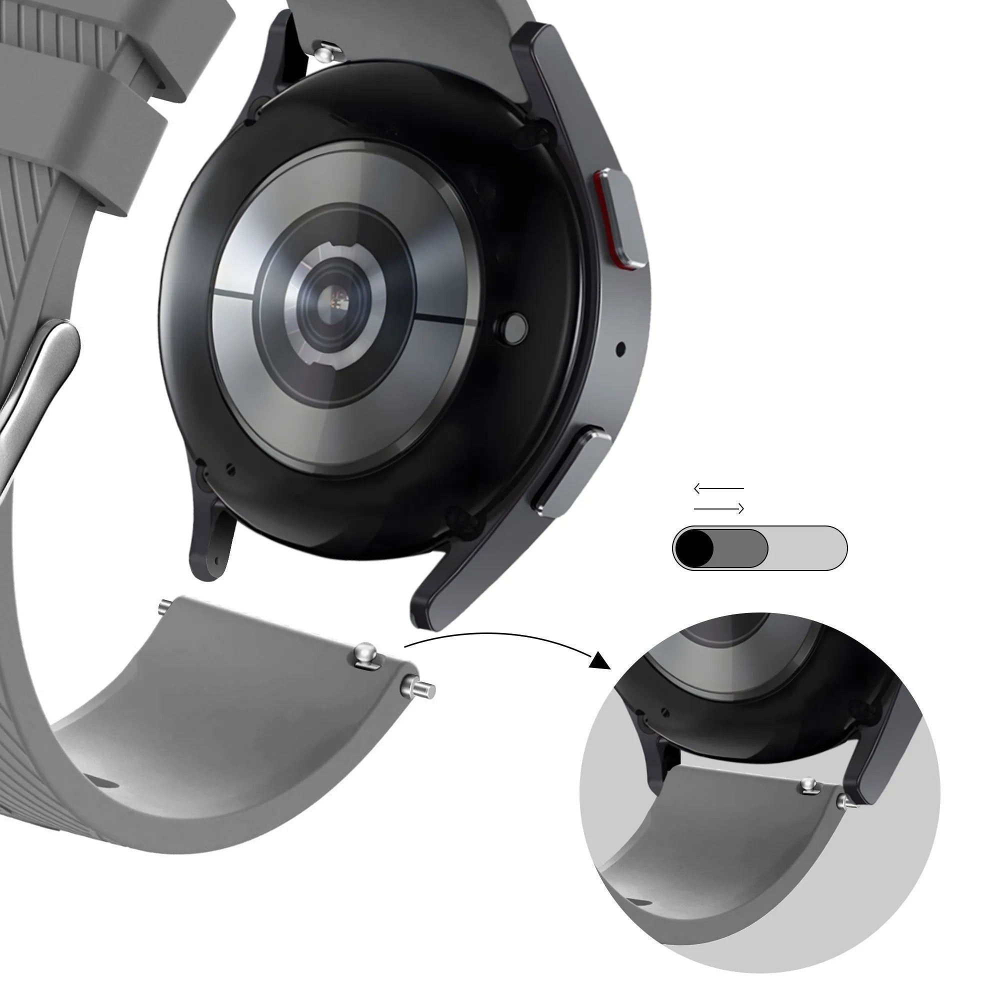 Bandz Suunto Race 2 Silicone Strap 'Deluxe' (Grey)