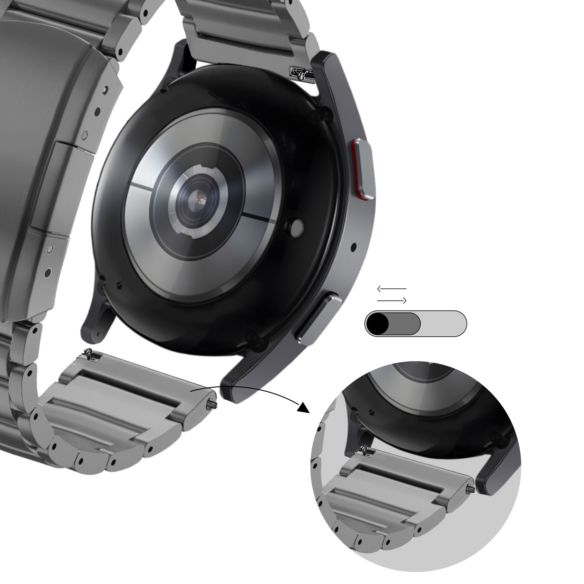 Bandz Huawei Watch GT 2 Pro Titanium Strap 'Classic' (Graphite)