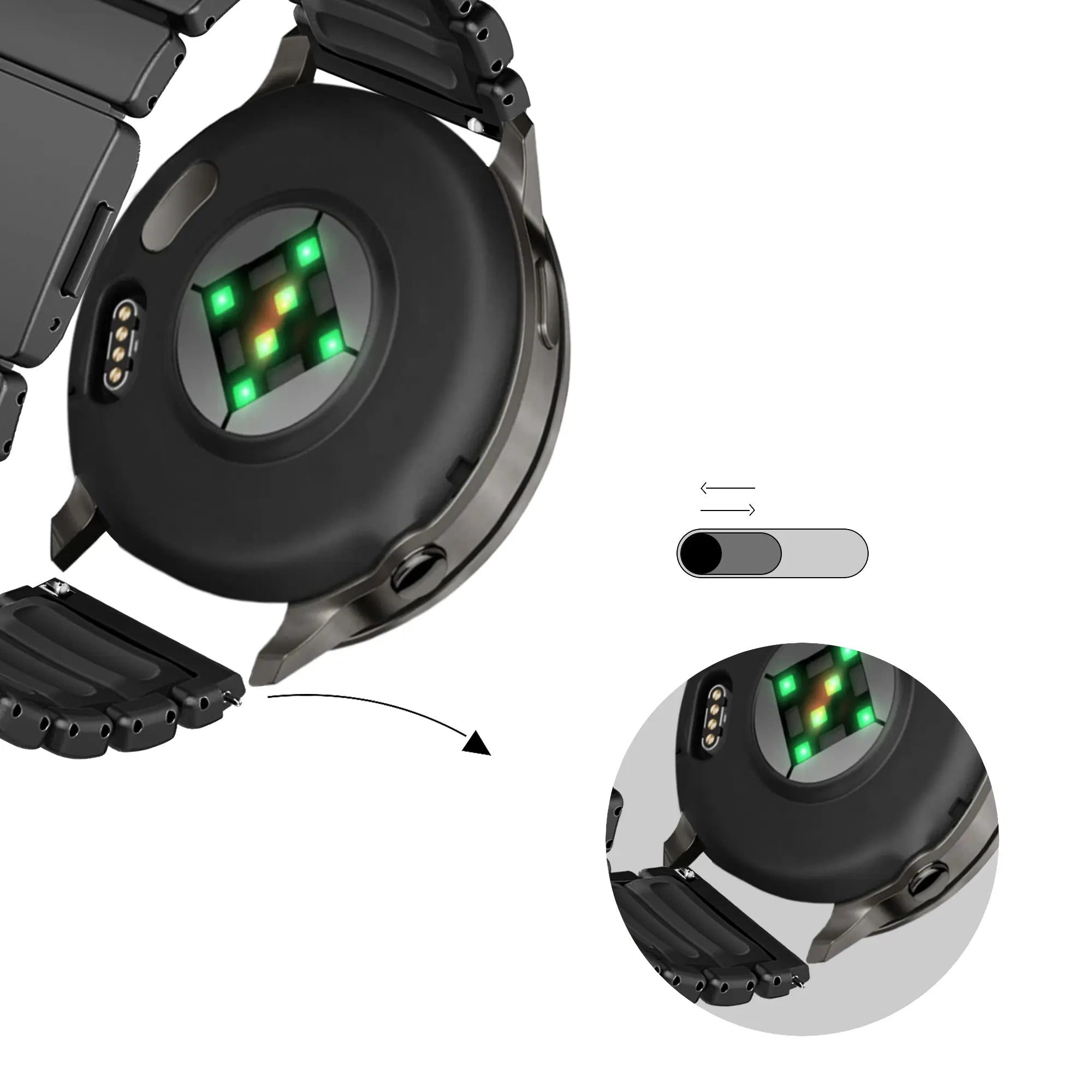 Bandz Coros Apex - 46mm Titanium Strap 'Hybrid' (Black)