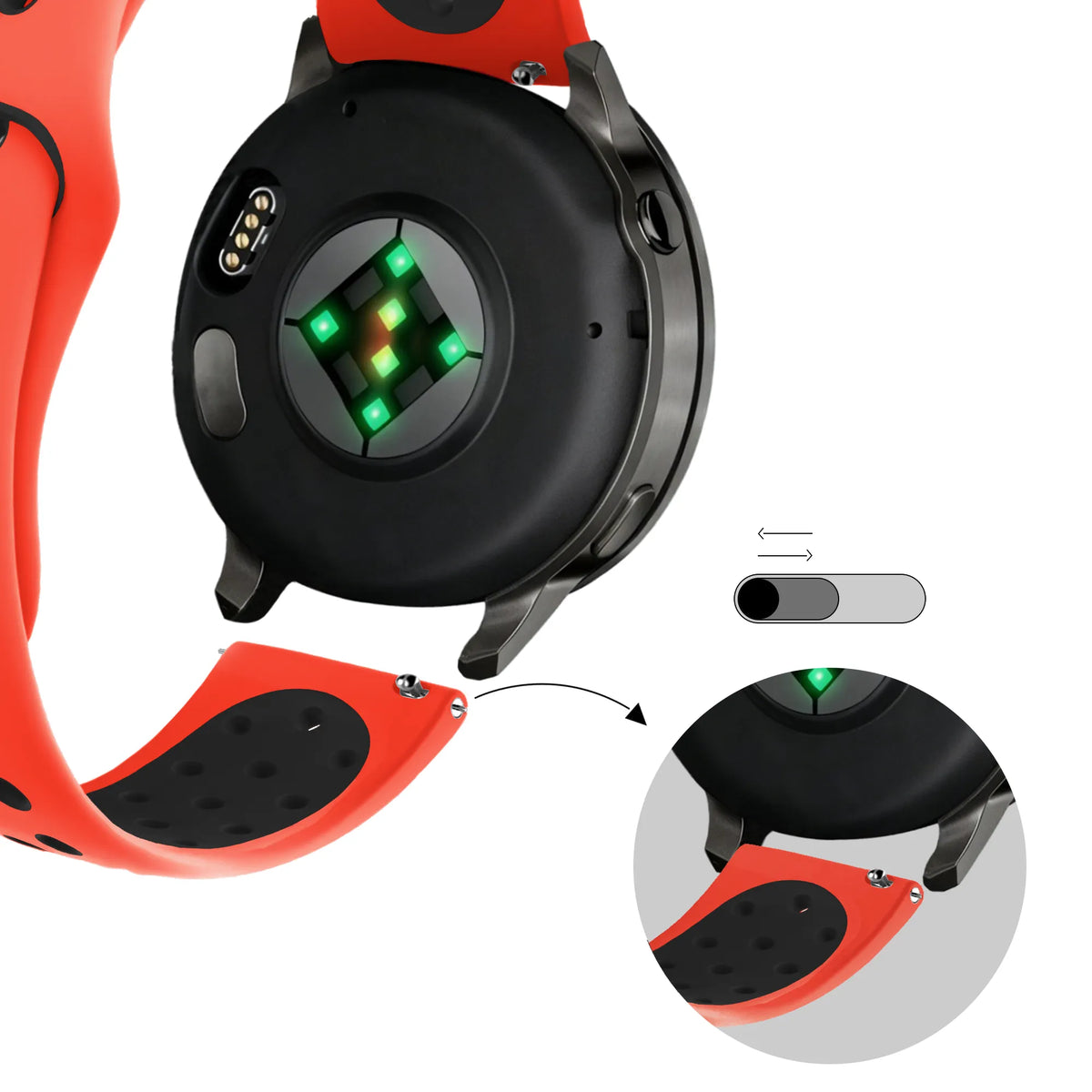 Bandz Garmin Venu 2 Plus Sport Strap 'Deluxe' (Red/Black)