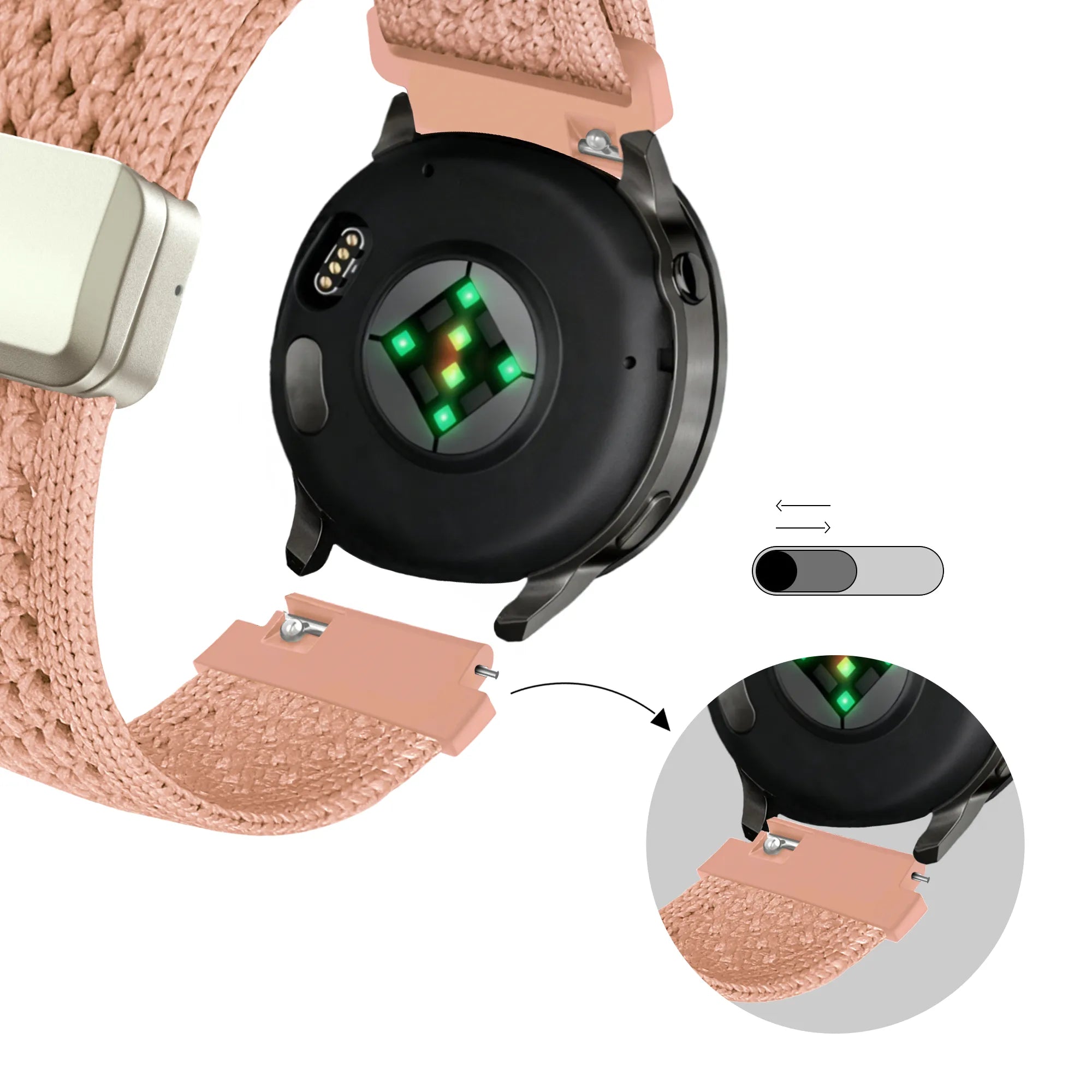 Bandz Oppo Watch X2 Mini Vintage Nylon Strap (Antique Pink)