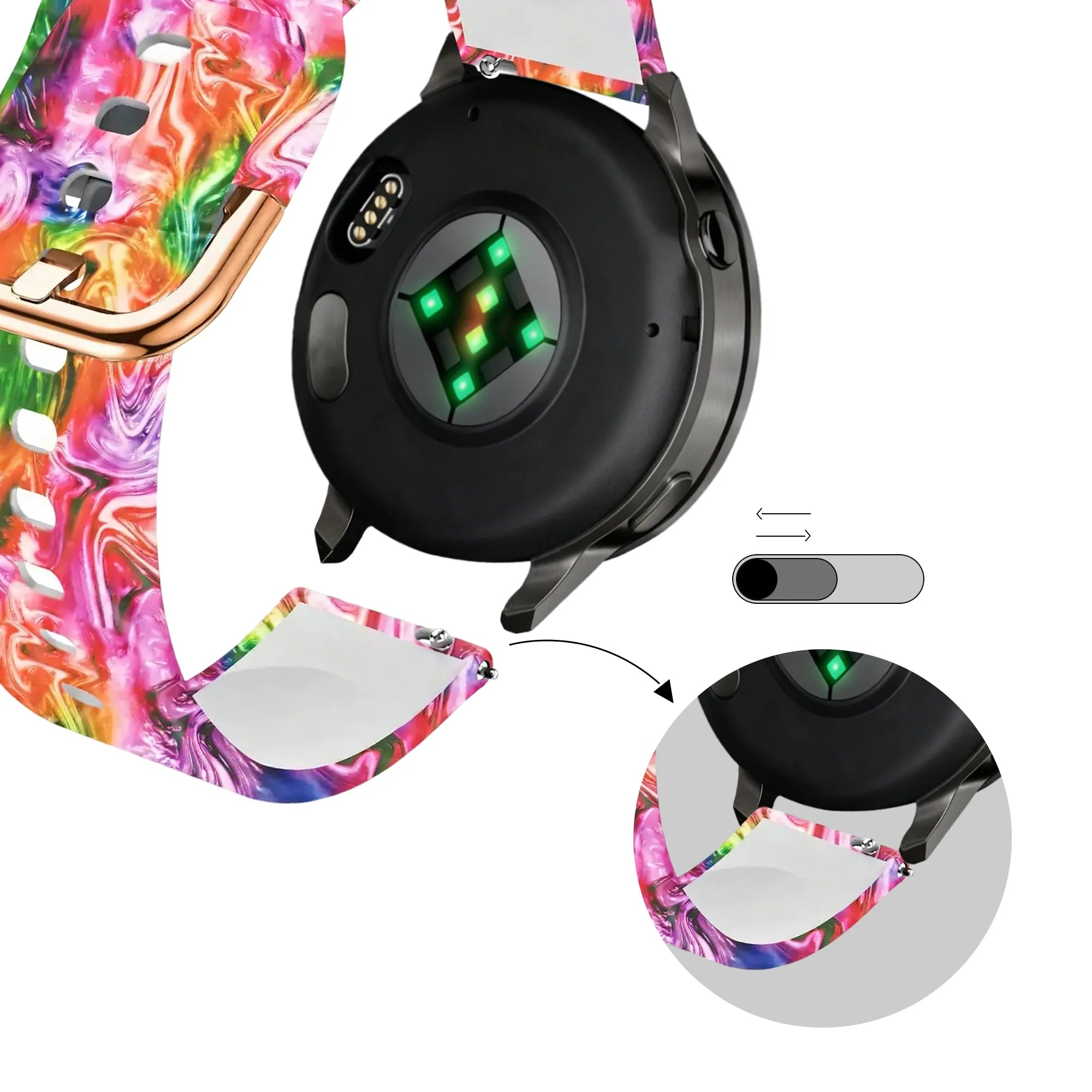 Bandz Garmin Vivomove HR Silicone Strap 'Colourful'