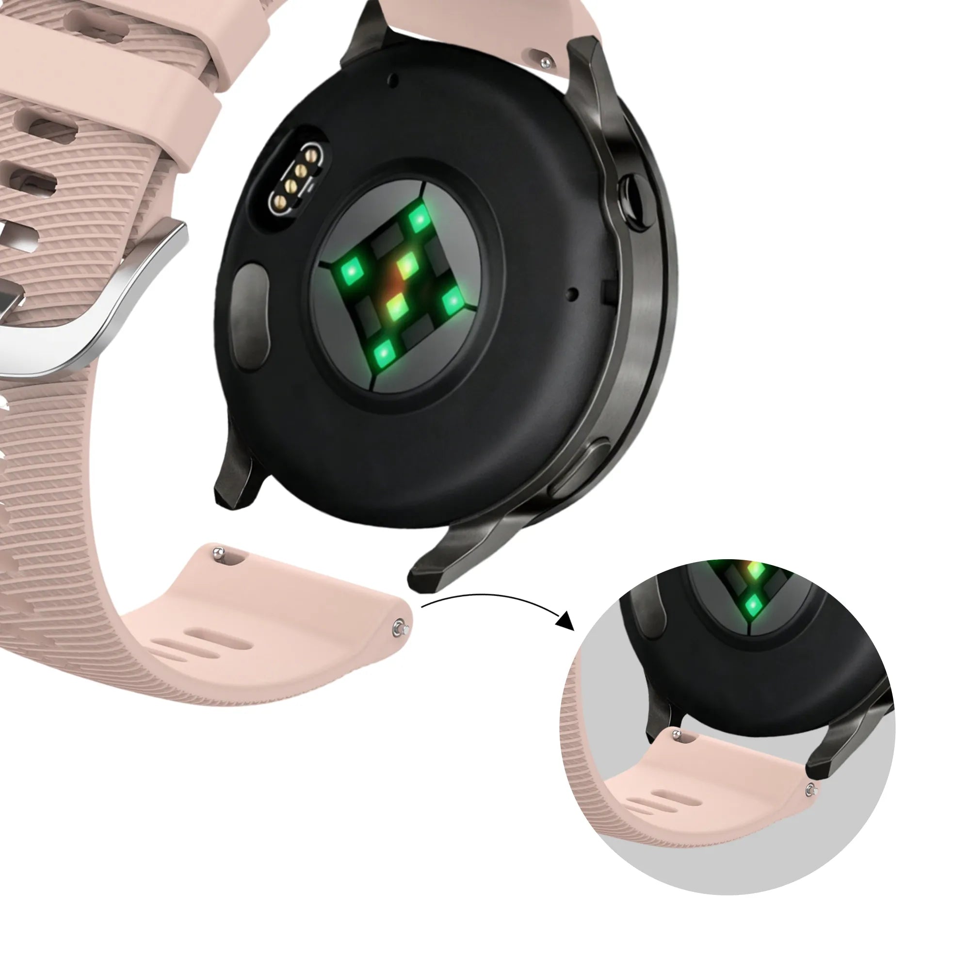 Bandz Garmin Vivoactive 4s Silicone Strap 'Deluxe' (Light Pink)