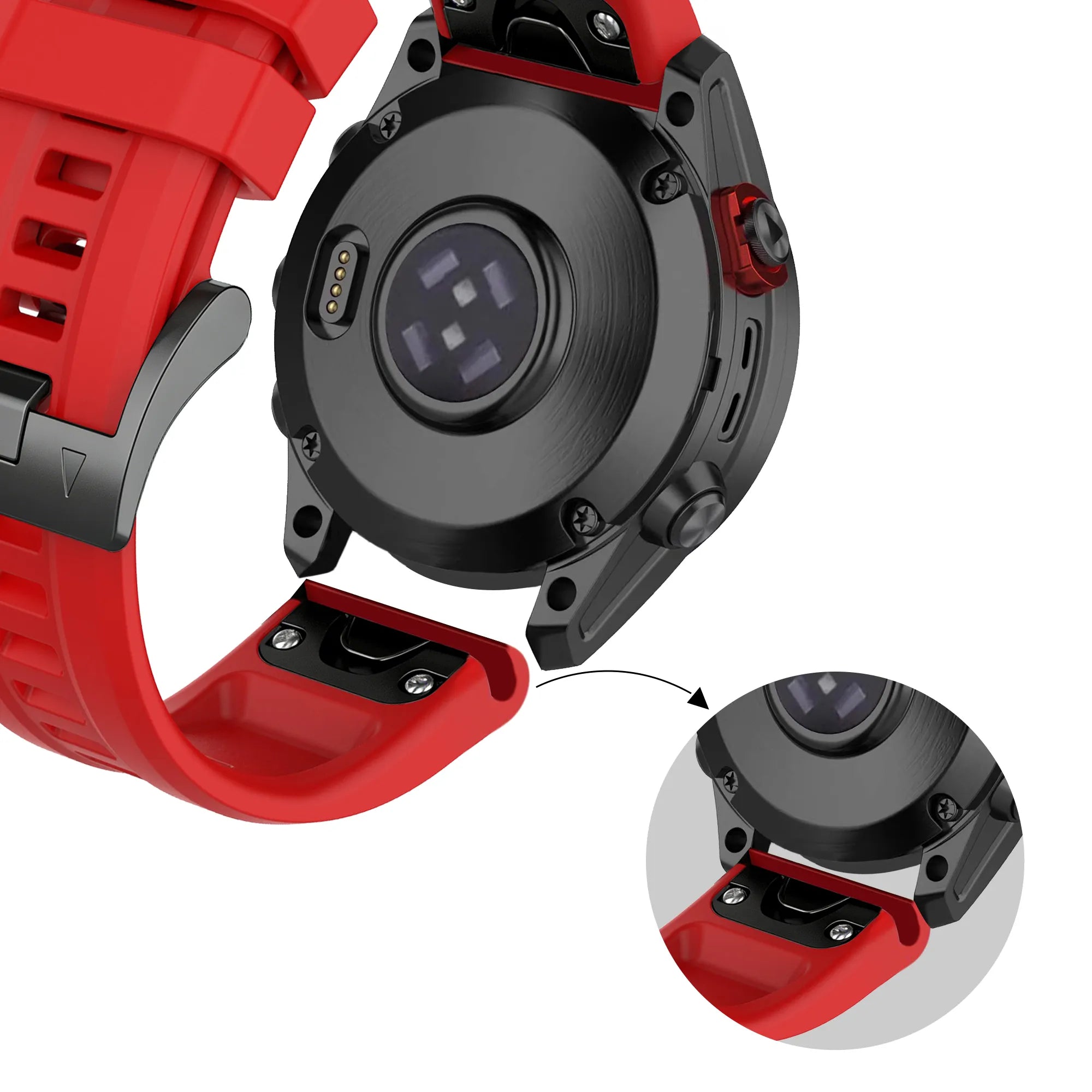 Bandz Garmin Fenix 3 Silicone Strap 'Classic' (Red)