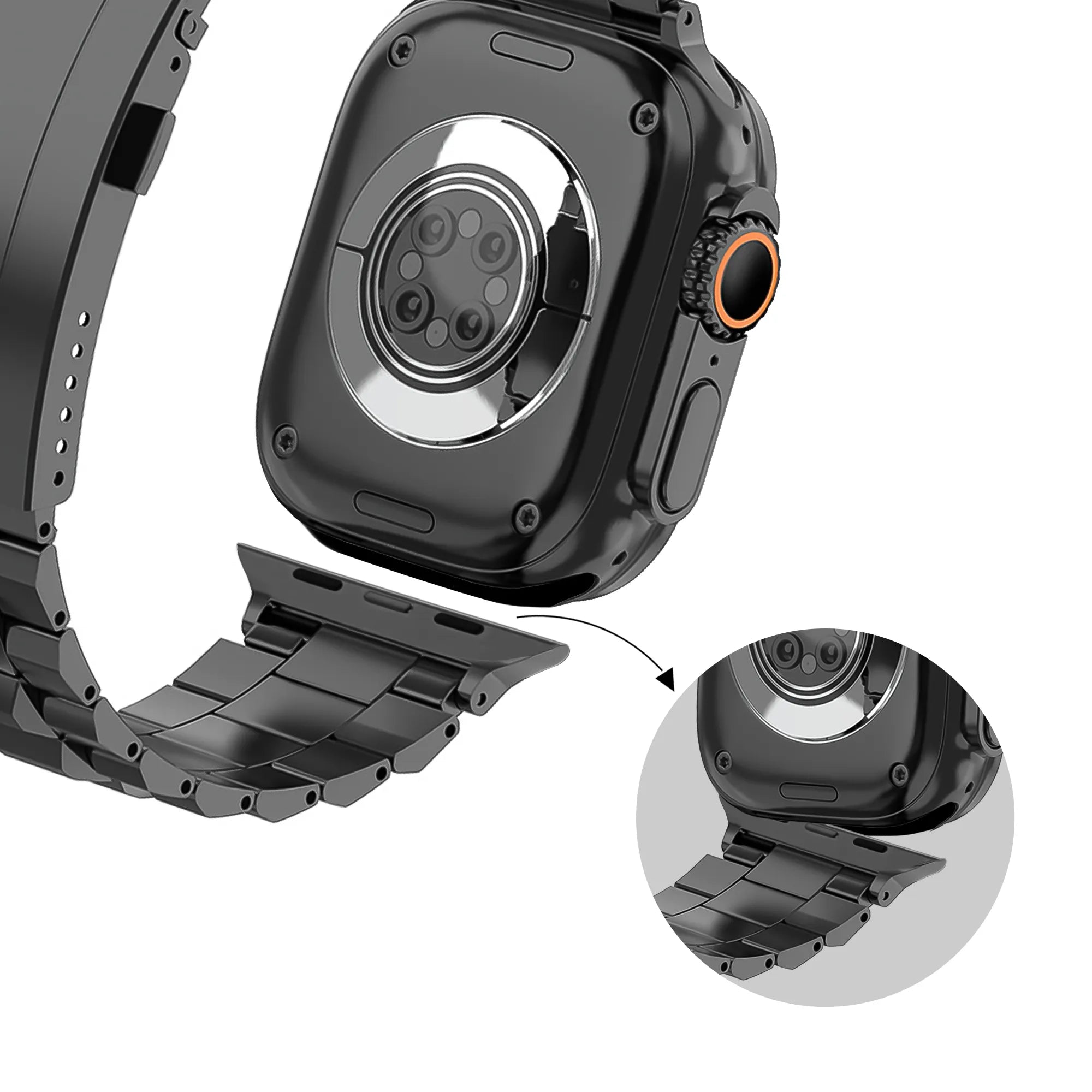Bandz Apple Watch Titanium Strap 'Deluxe' (Black)