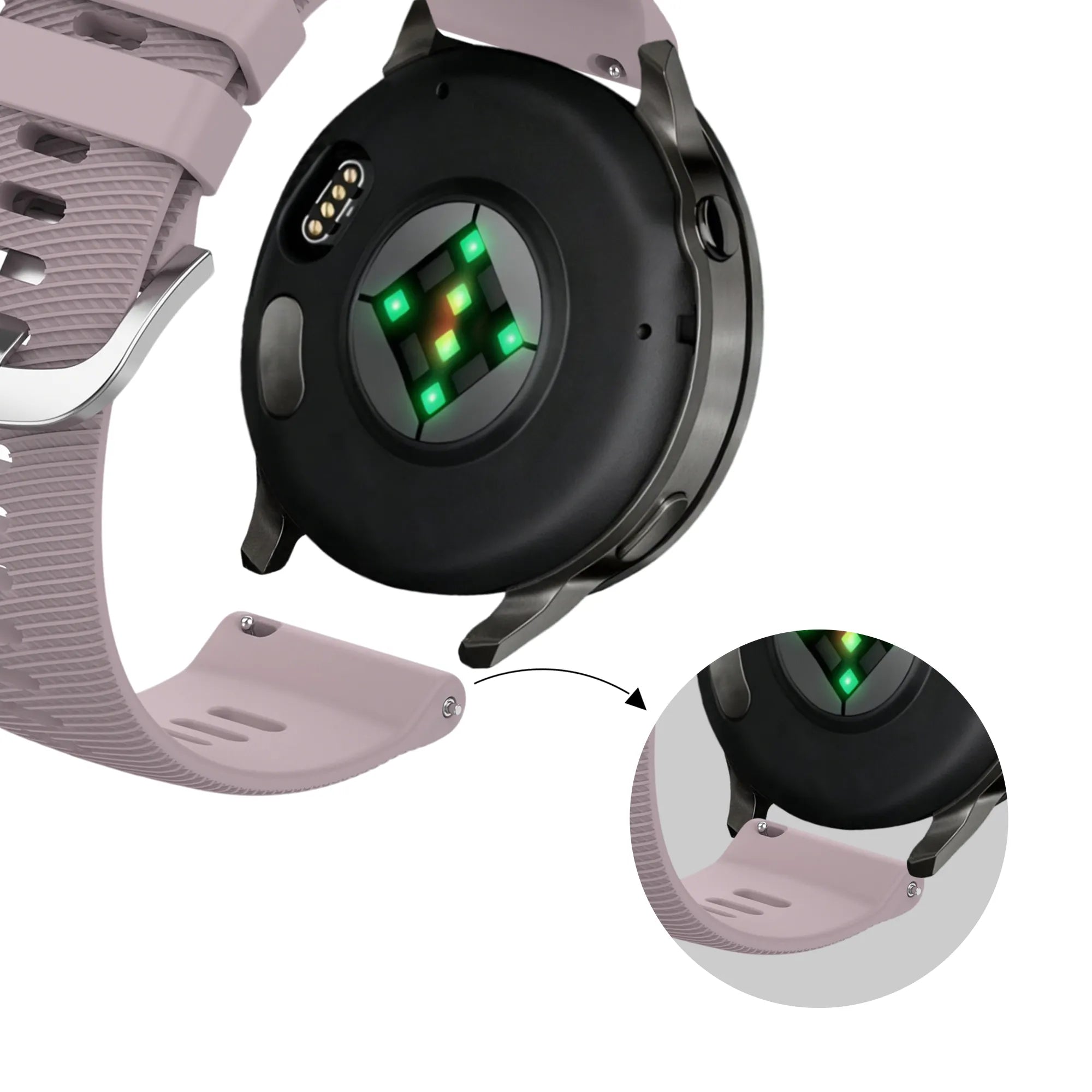 Bandz Garmin Vivoactive 4s Silicone Strap 'Deluxe' (Lavender)