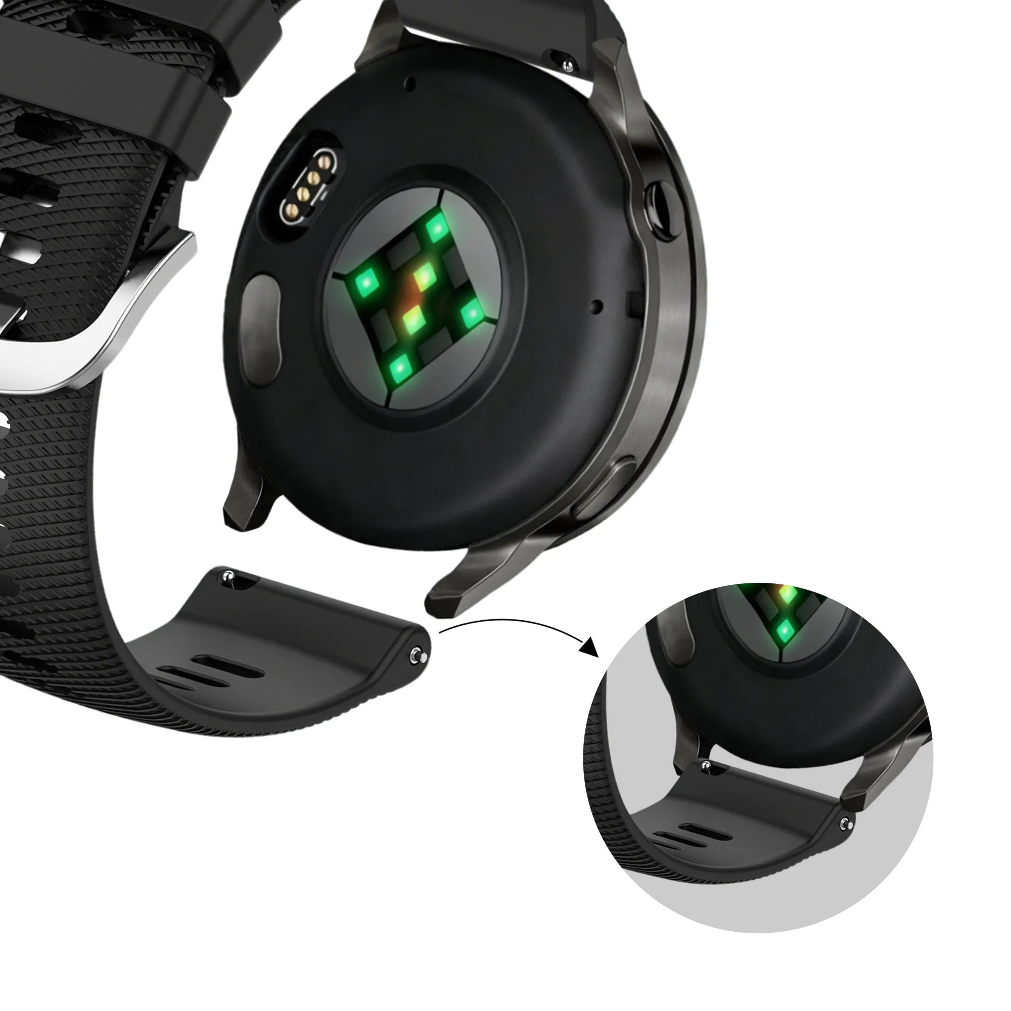 Bandz Garmin Vivoactive 4s Silicone Strap 'Deluxe' (Black)