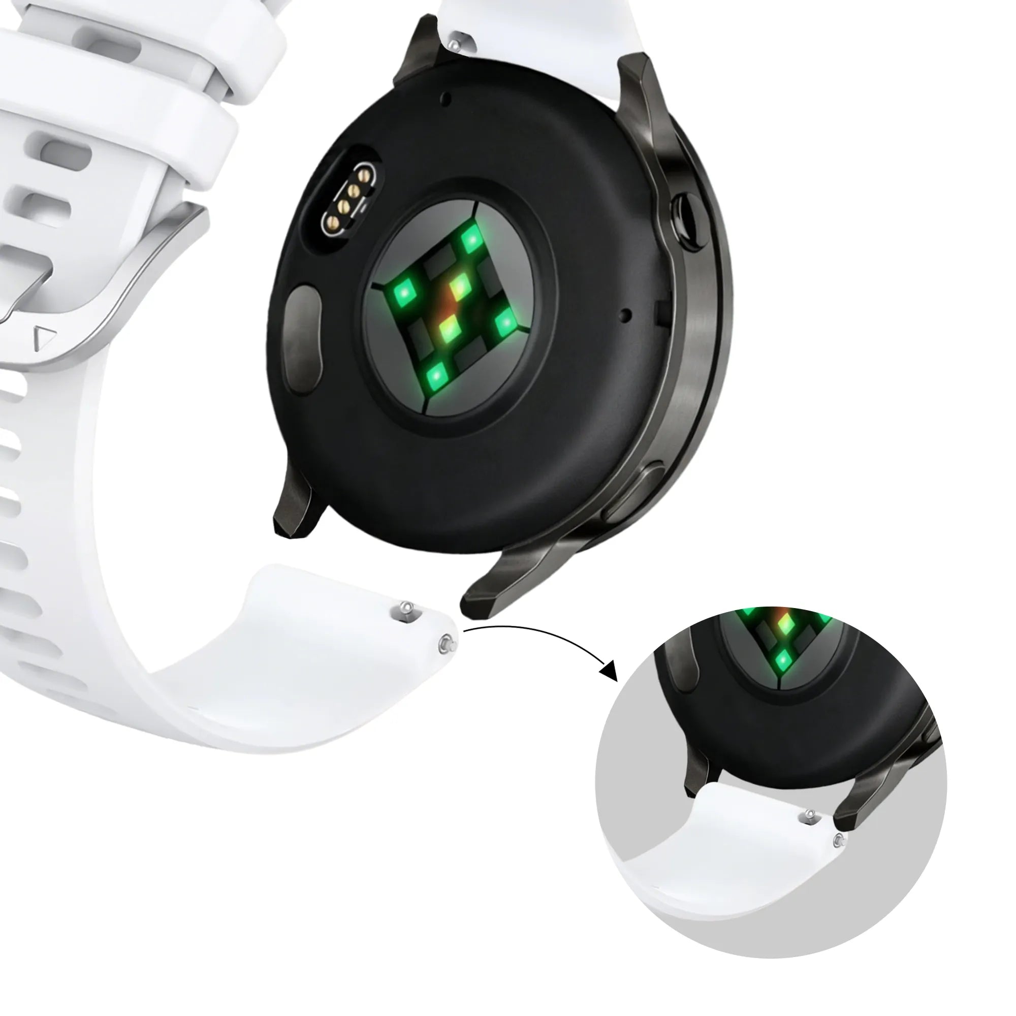 Bandz Garmin Vivomove 3s Silicone Strap 'Classic' (White)