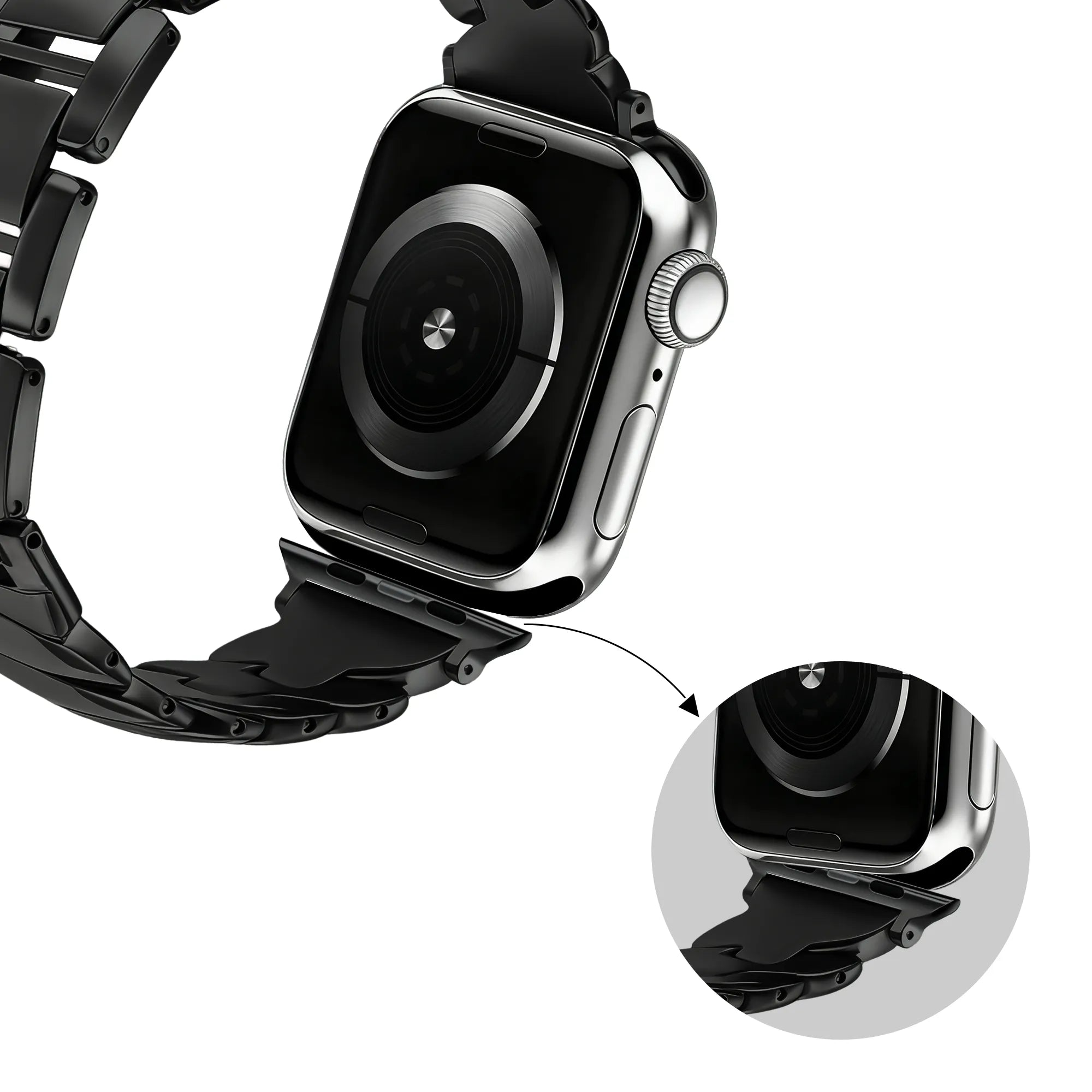 Bandz Apple Watch Premium Metal Strap 'Twisted' (Black)