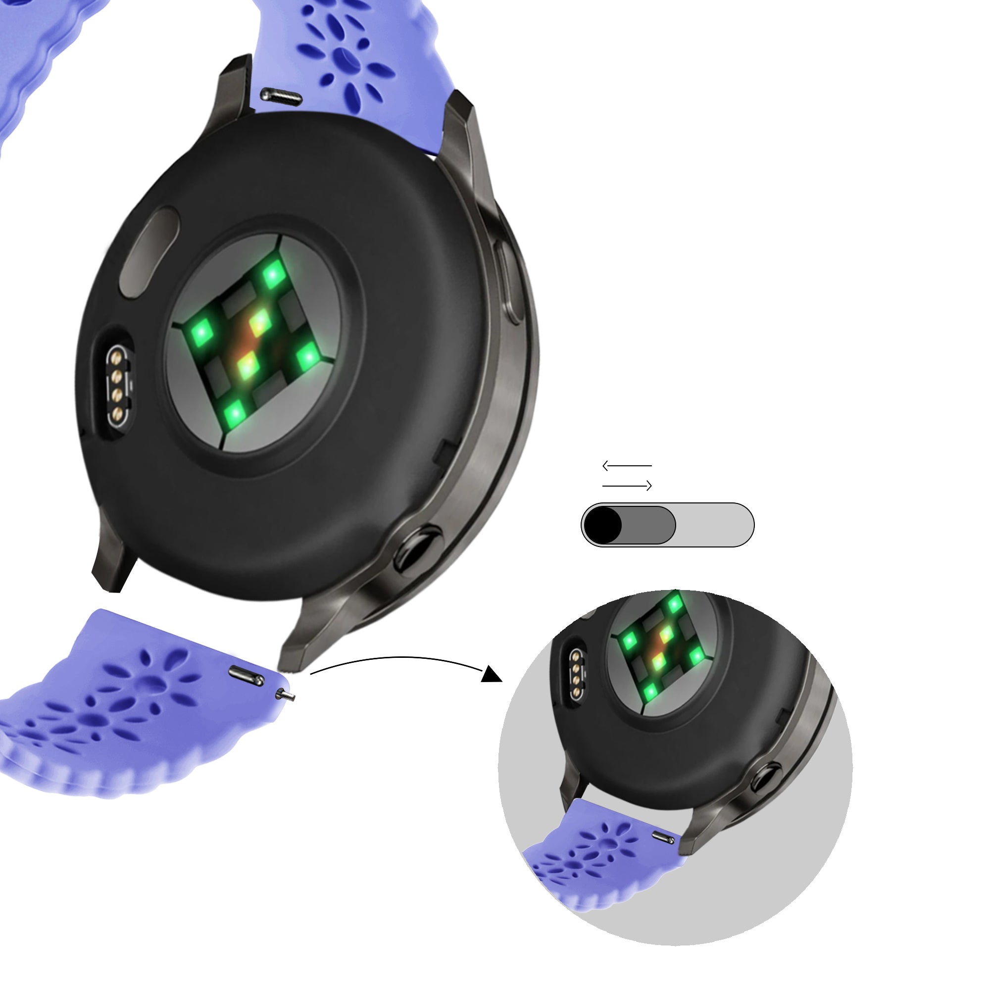 Bandz Garmin Approach S40 Silicone Strap 'Lace' (Light Purple)