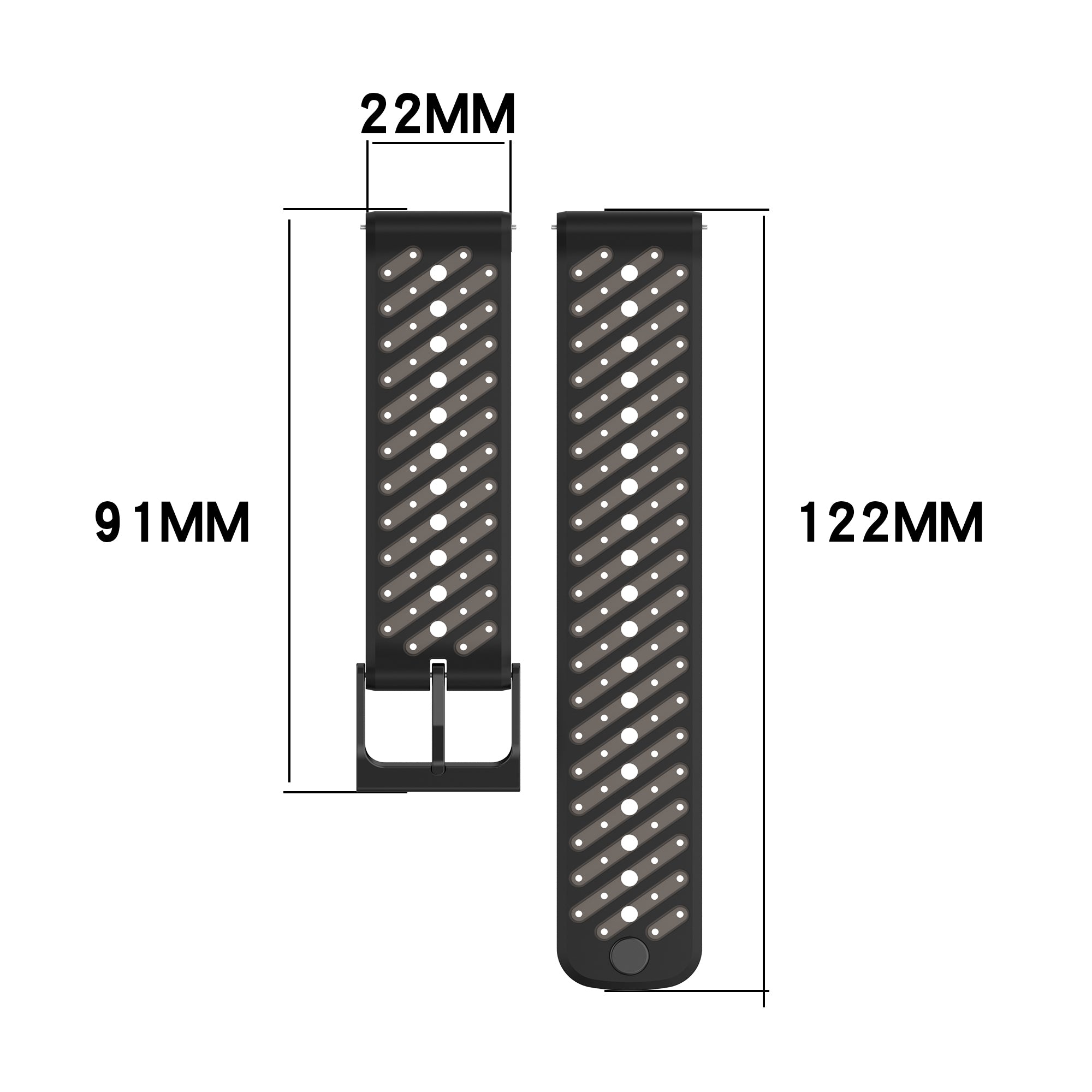 Amazfit Balance Striped Silicone Strap (Black)