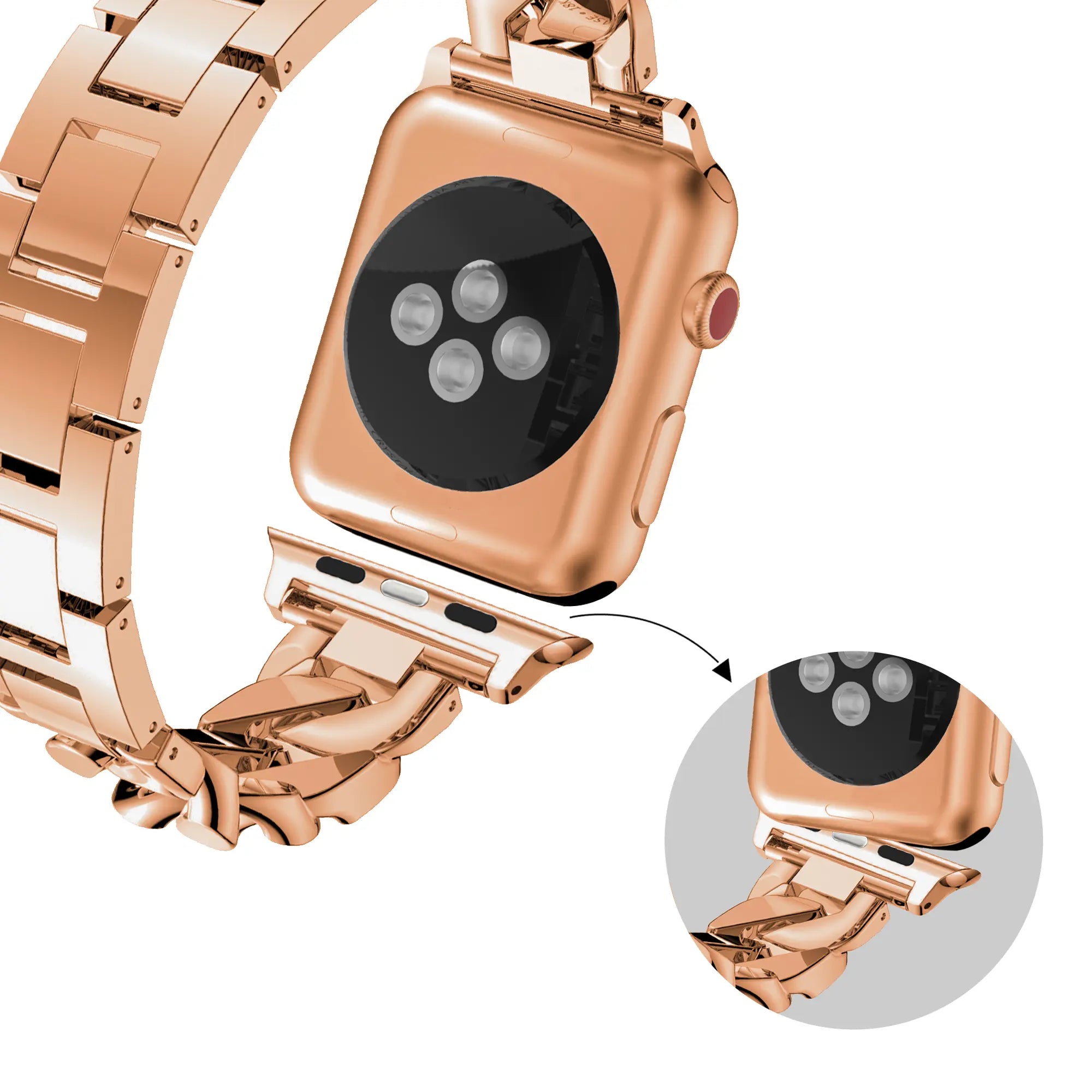Bandz Apple Watch Chain Diamond Strap (Rose Gold)