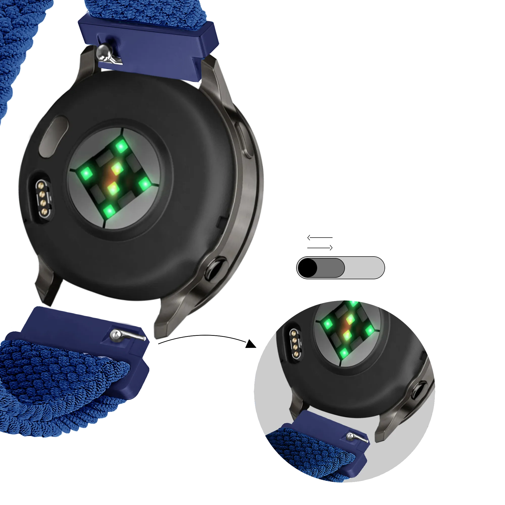 Bandz Garmin Venu 3s Adjustable Braided Strap (Blue)