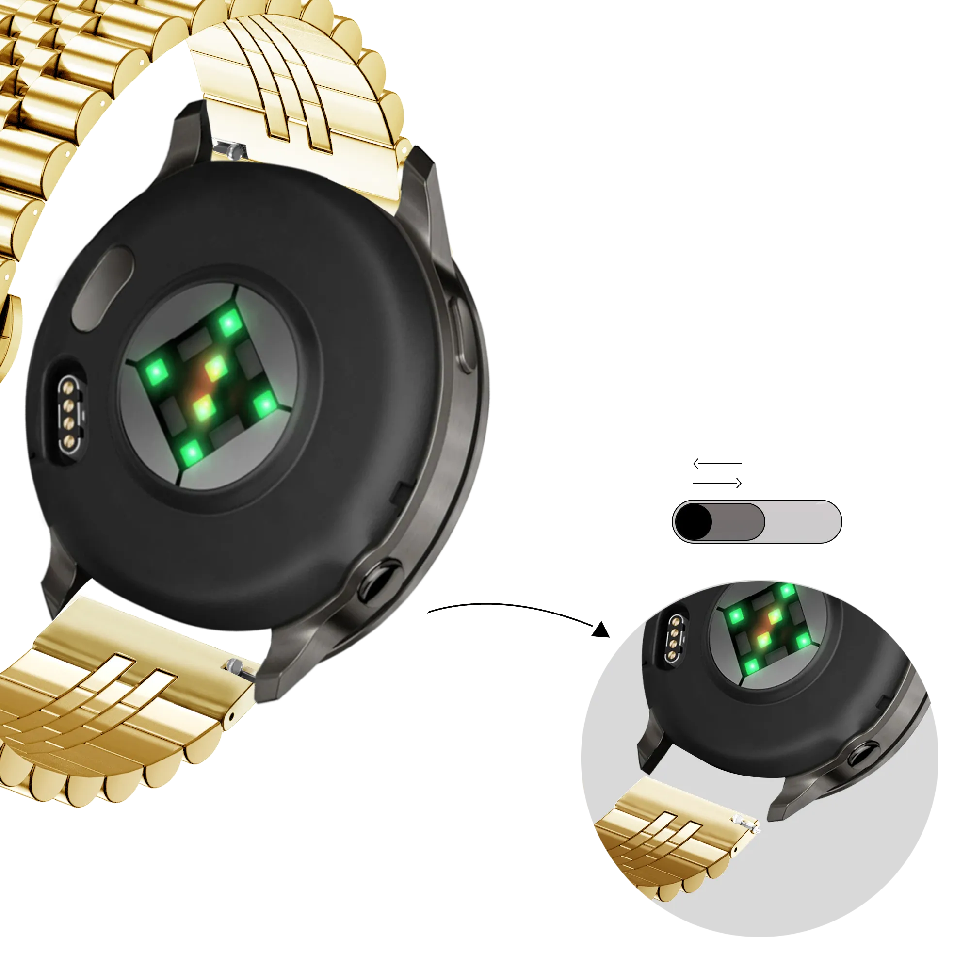 Bandz Garmin Venu 3s Steel Strap 'Jubilee' (Gold)