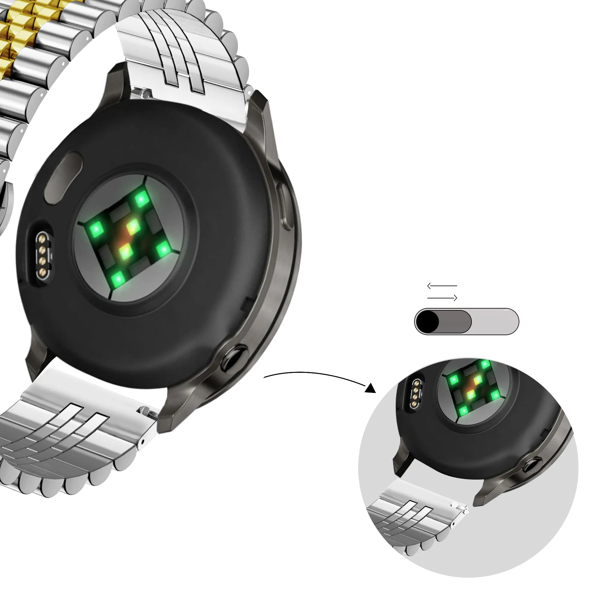 Bandz Garmin Venu 3s Steel Strap 'Jubilee' (Silver/Gold)