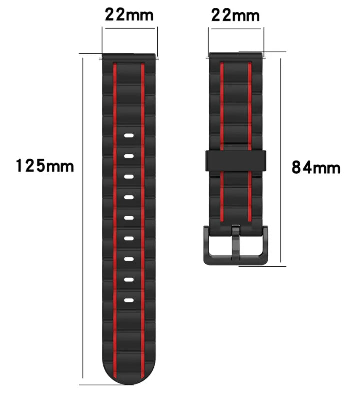 Suunto Run Sport Strap with Buckle (Black/Red)