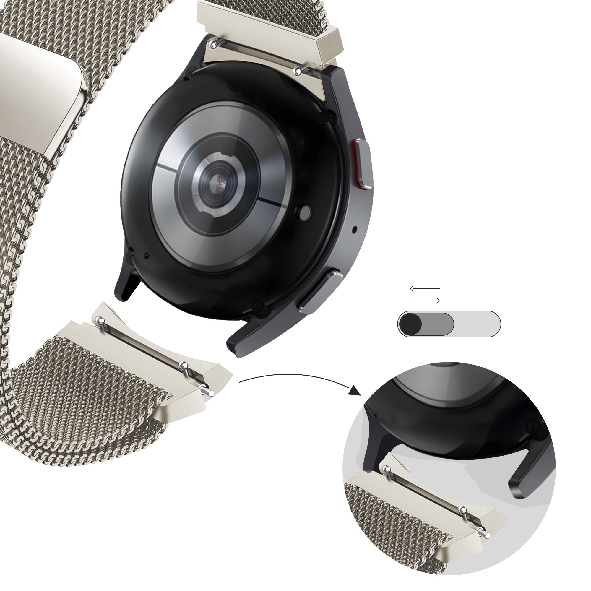 Bandz Samsung Galaxy Watch 5 44mm Milanese Loop Strap (Starlight)