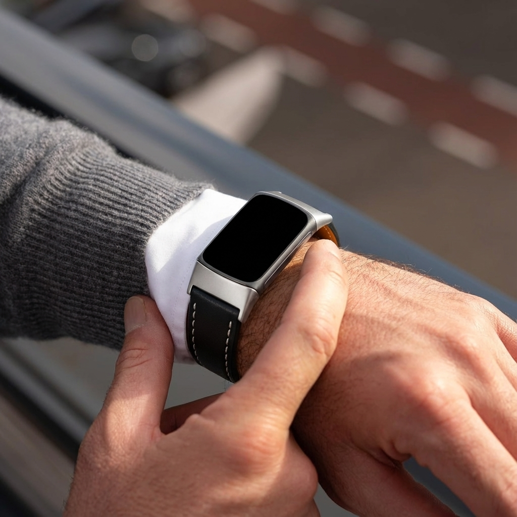 Fitbit Charge 6 Modern Leather Strap (Black)