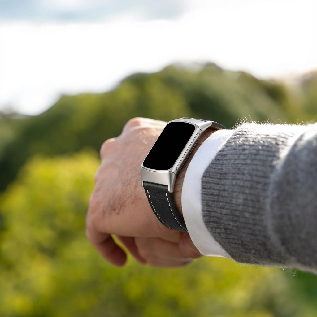 Fitbit Charge 6 Modern Leather Strap (Black)