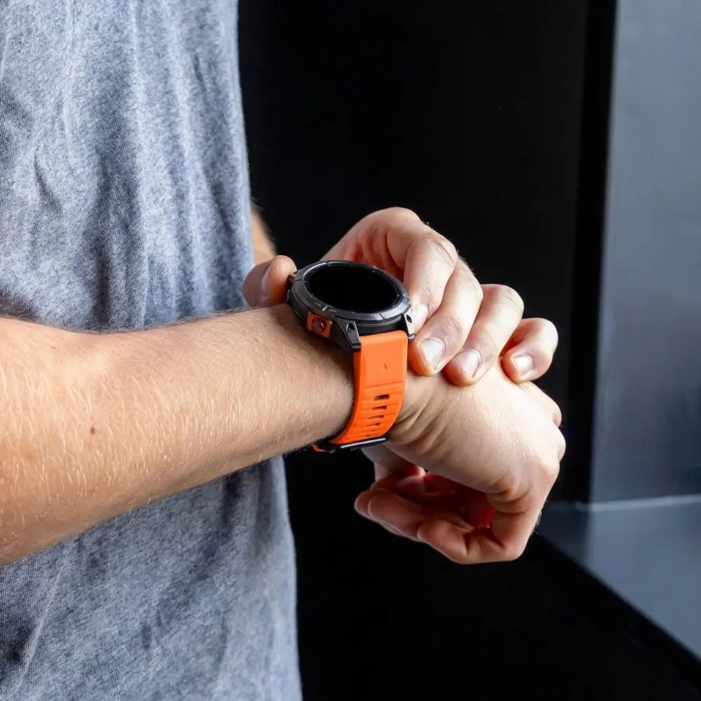 Garmin Fenix 7 Sport Strap with Buckle (Orange/Black)