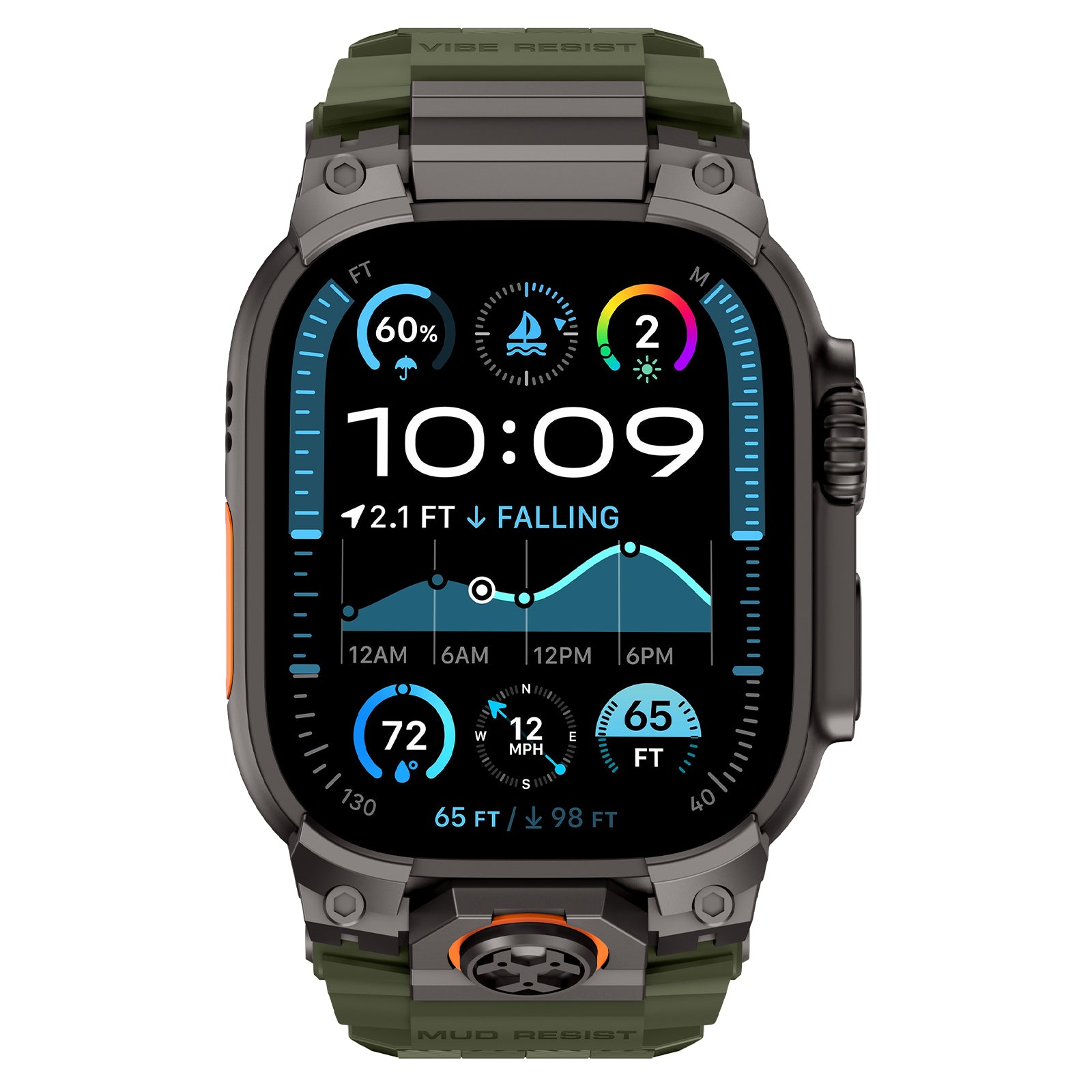 Apple Watch 'Four Claw' Silicone Strap (Green)