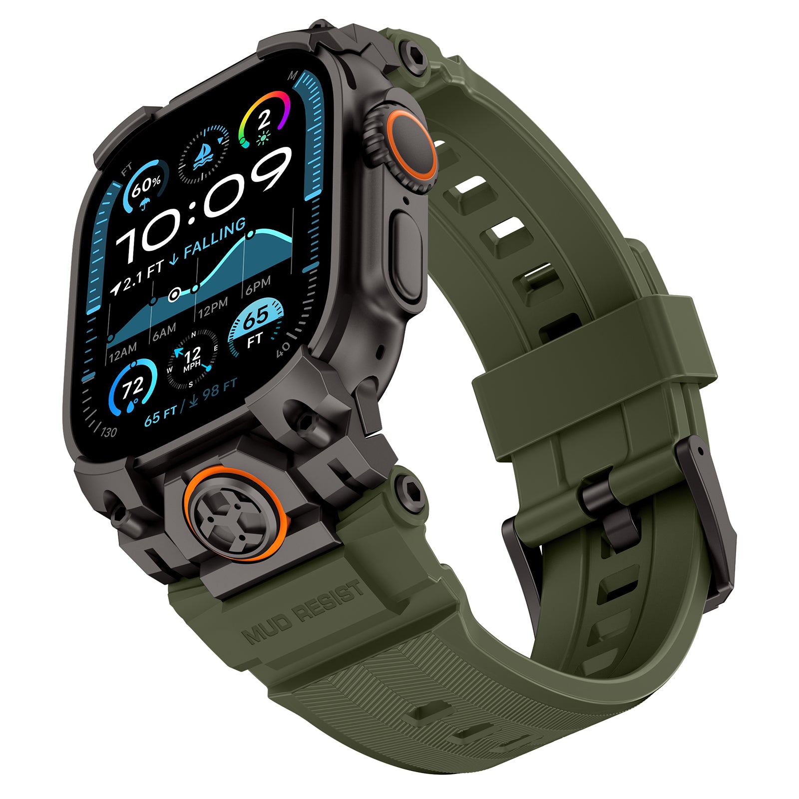 Apple Watch 'Four Claw' Silicone Strap (Green)
