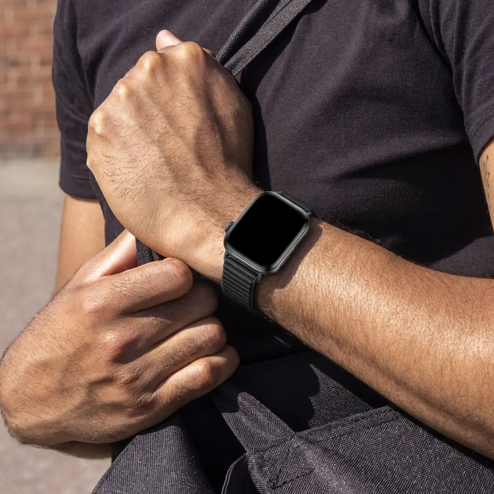 Huawei Watch Fit 4 Pro nylon wave bandje (zwart)