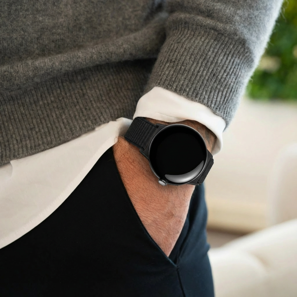 Google Pixel Watch 4 - 45mm Nylon Strap (Black)