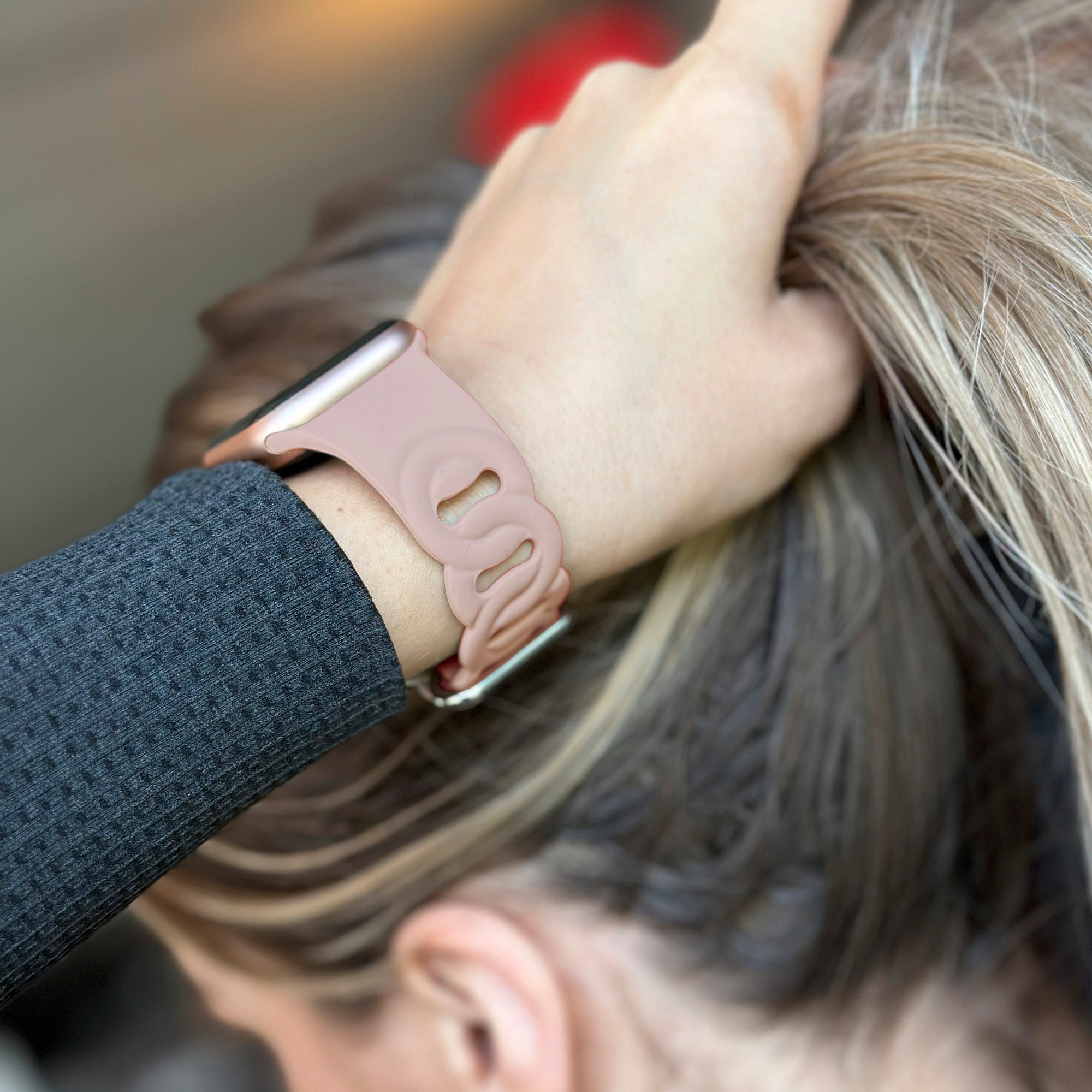 Apple Watch Silicone Chain Strap (Pink)