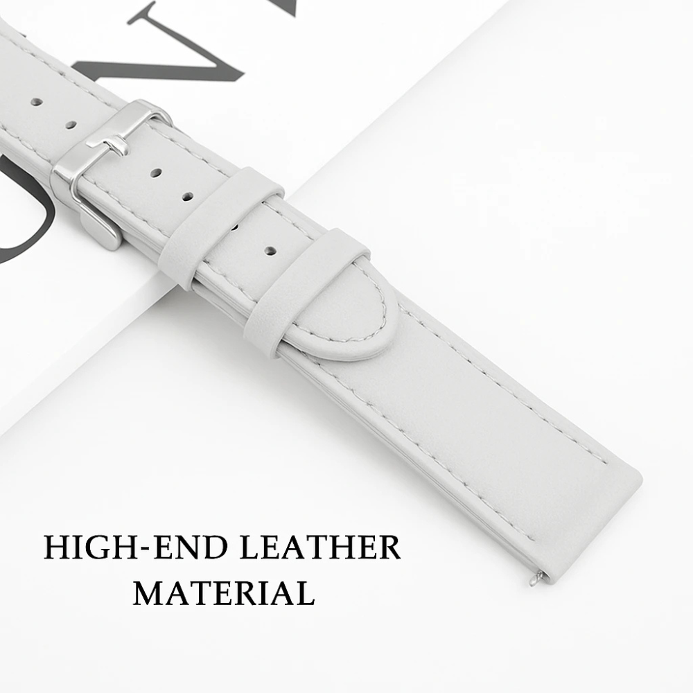 Watch Strap Modern Leather 22mm - Quick Release (White)
