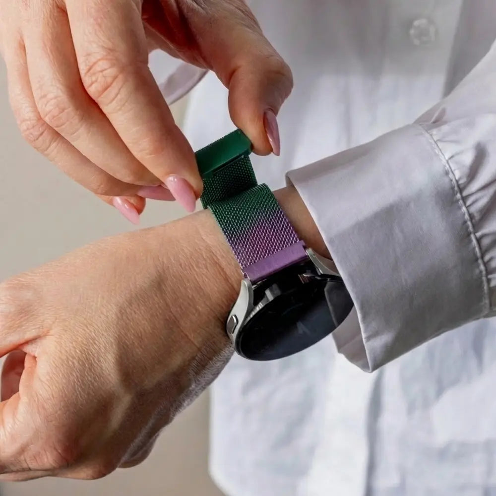 Samsung Galaxy Watch 42mm Milanese Strap (Purple/Green)