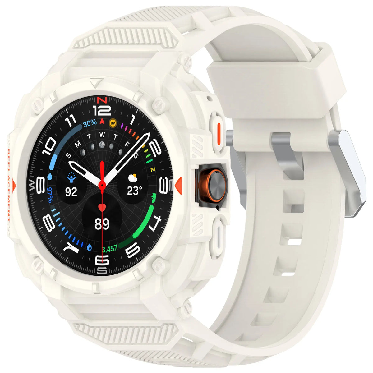 Silicone TPU Strap with Frame, ivory white