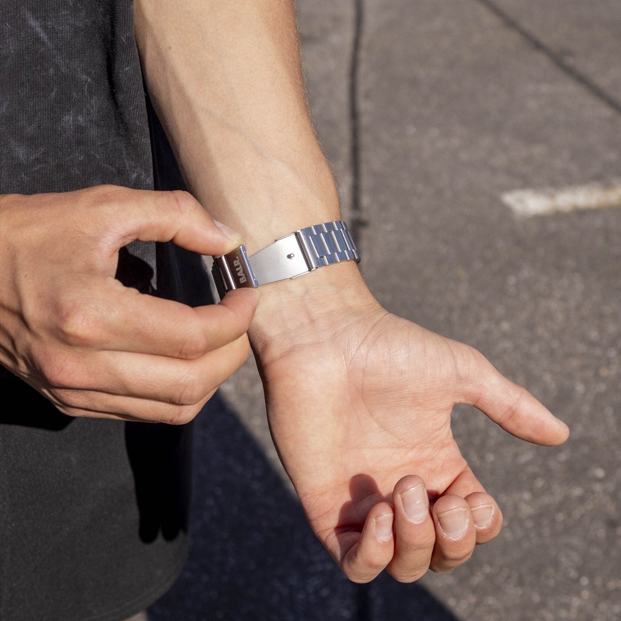 BALR Samsung Gear Sport Steel Link Strap (Silver)